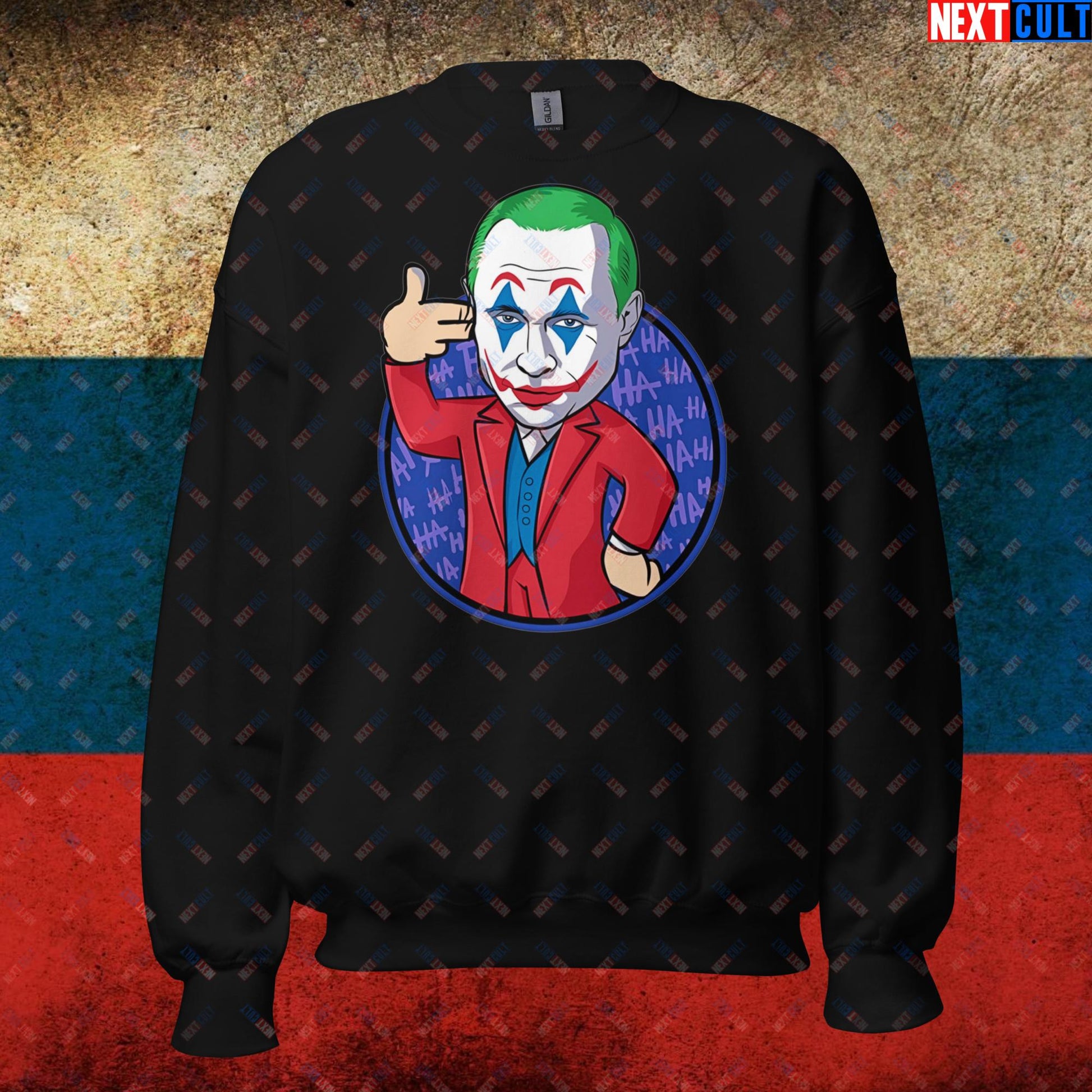 Anti Vladimir Putin Joker Unisex Sweatshirt Black Sweatshirts Politics Vladimir Putin Next Cult Brand