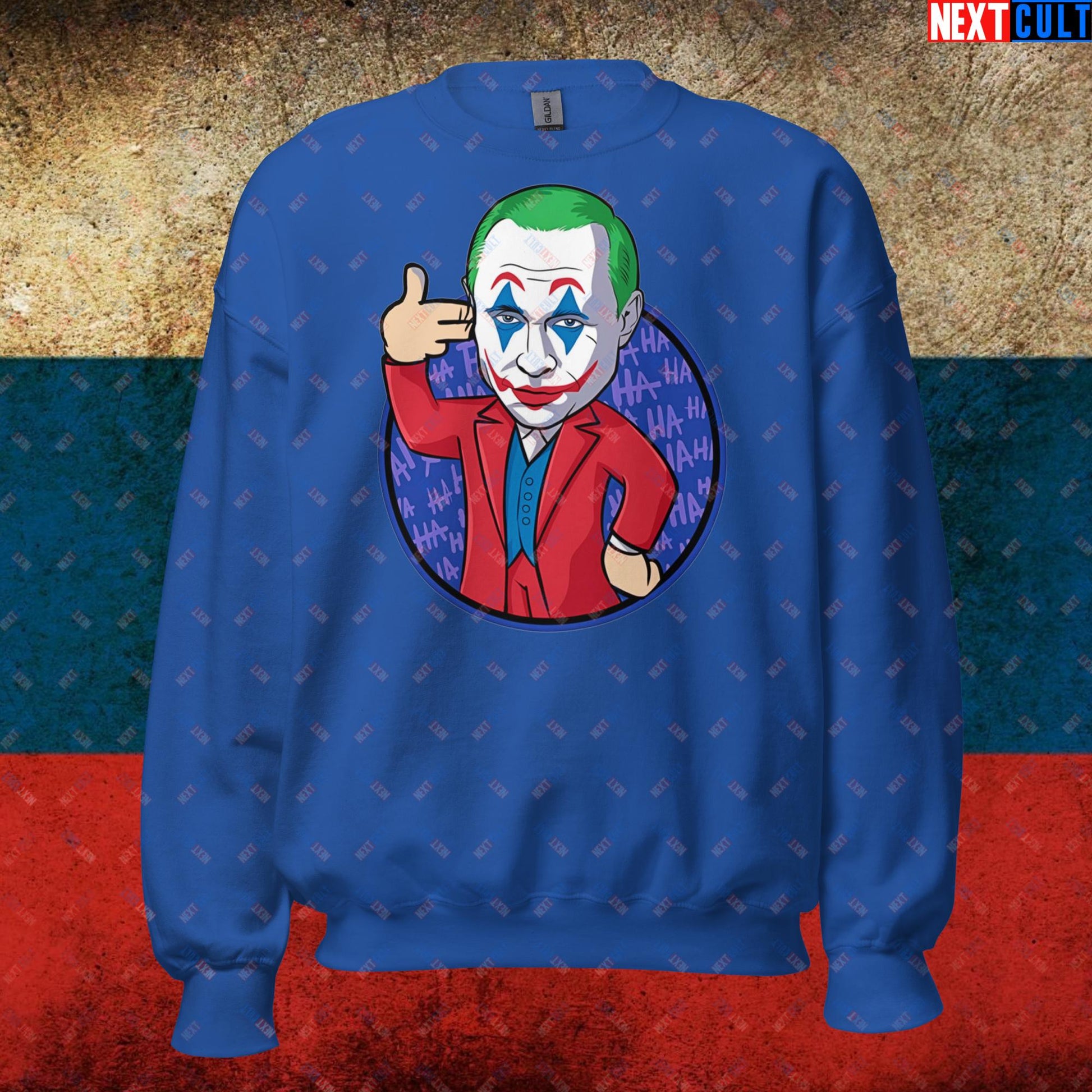 Anti Vladimir Putin Joker Unisex Sweatshirt Royal Sweatshirts Politics Vladimir Putin Next Cult Brand