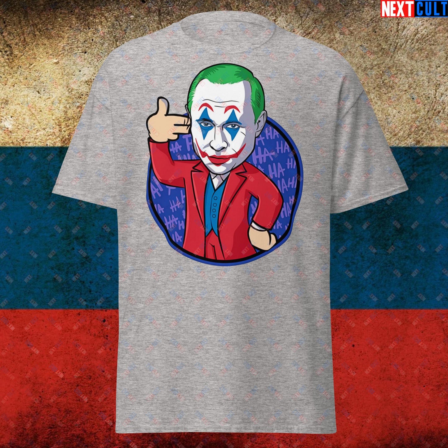 Anti Vladimir Putin Joker Unisex tee Sport Grey T-shirts Politics Vladimir Putin Next Cult Brand