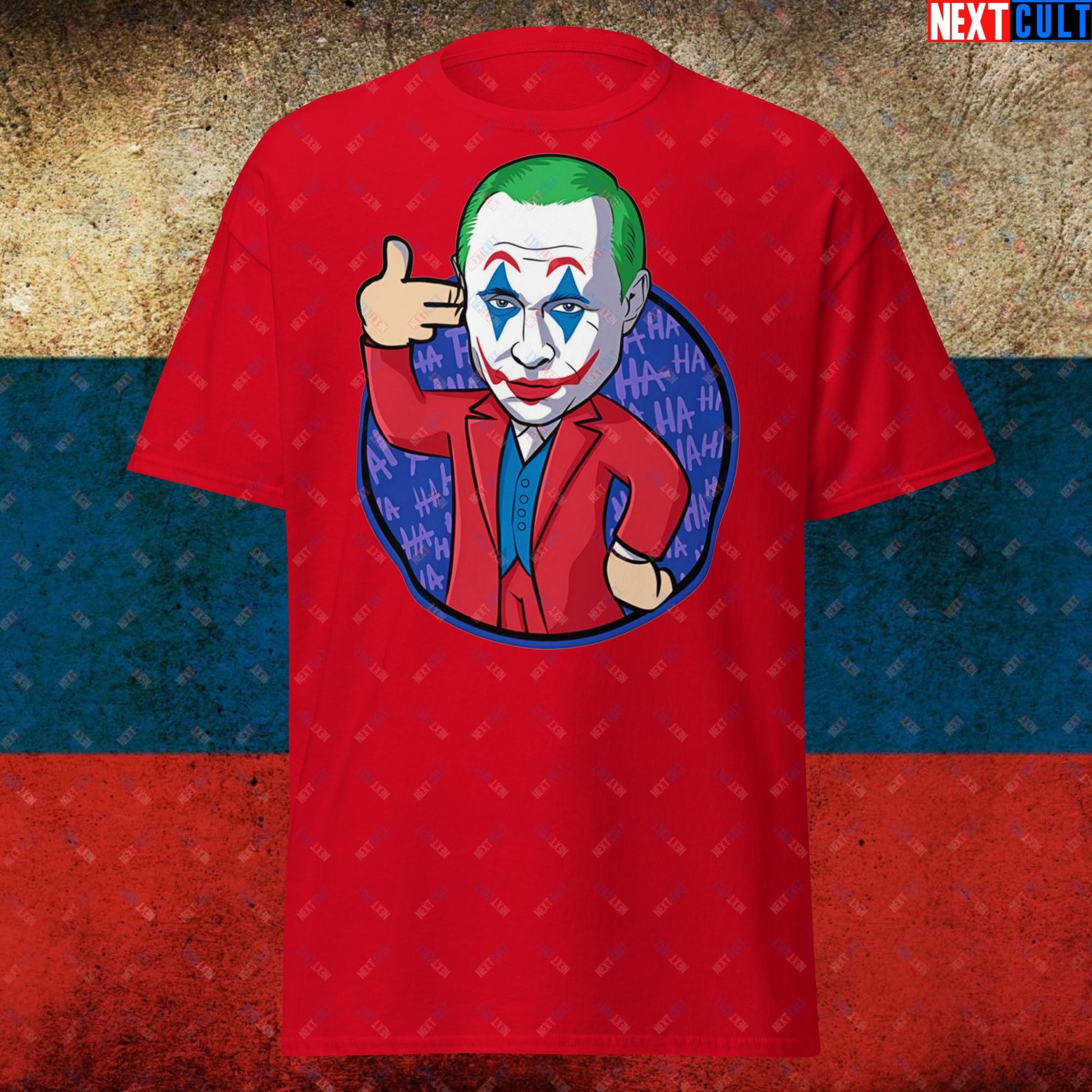 Anti Vladimir Putin Joker Unisex tee Red T-shirts Politics Vladimir Putin Next Cult Brand