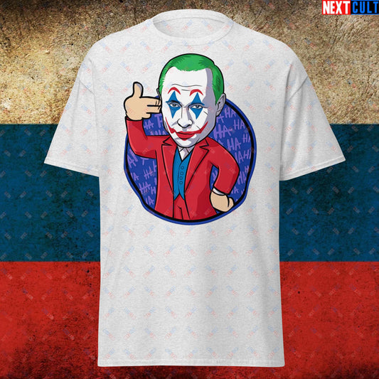 Anti Vladimir Putin Joker Unisex tee Ash T-shirts Politics Vladimir Putin Next Cult Brand