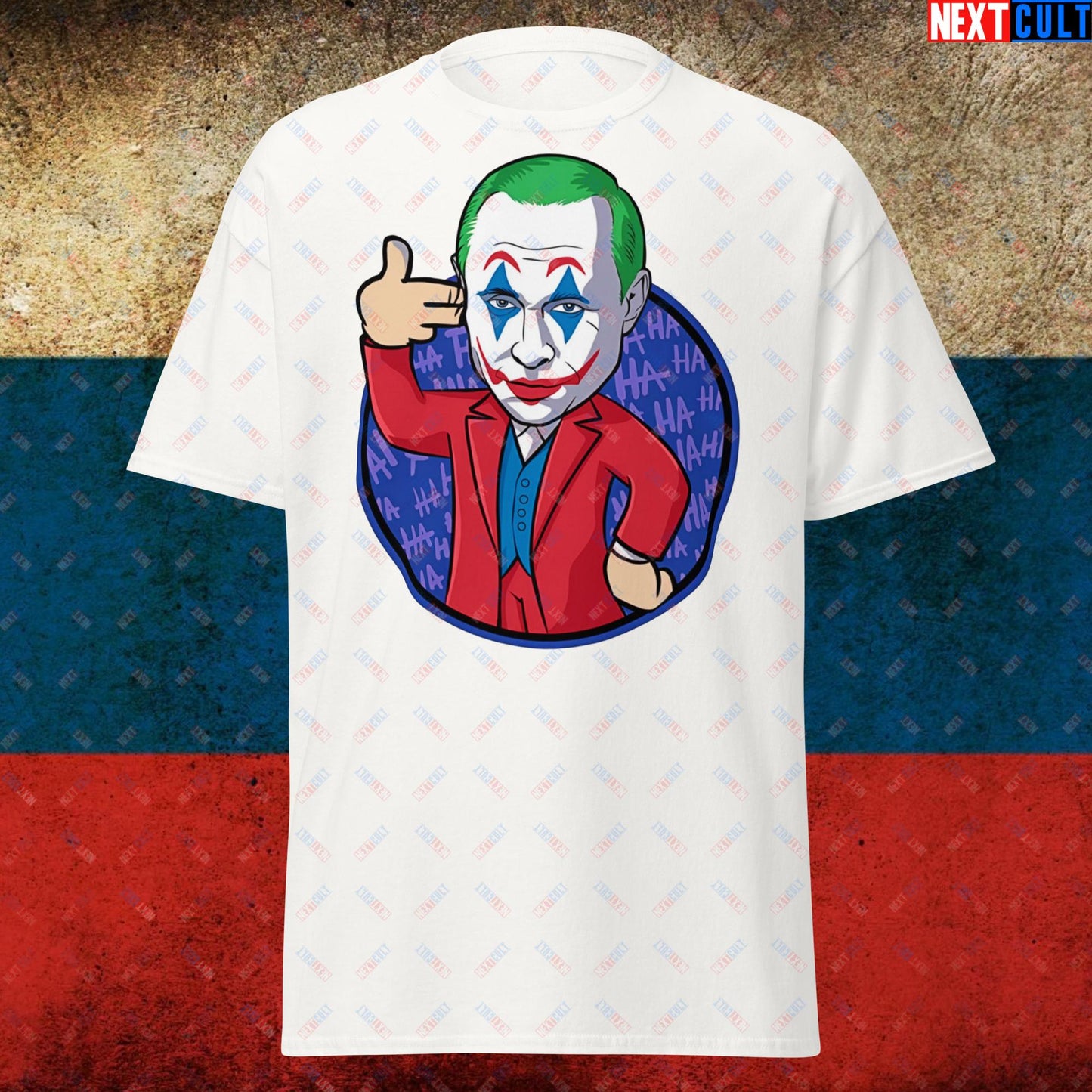 Anti Vladimir Putin Joker Unisex tee White T-shirts Politics Vladimir Putin Next Cult Brand