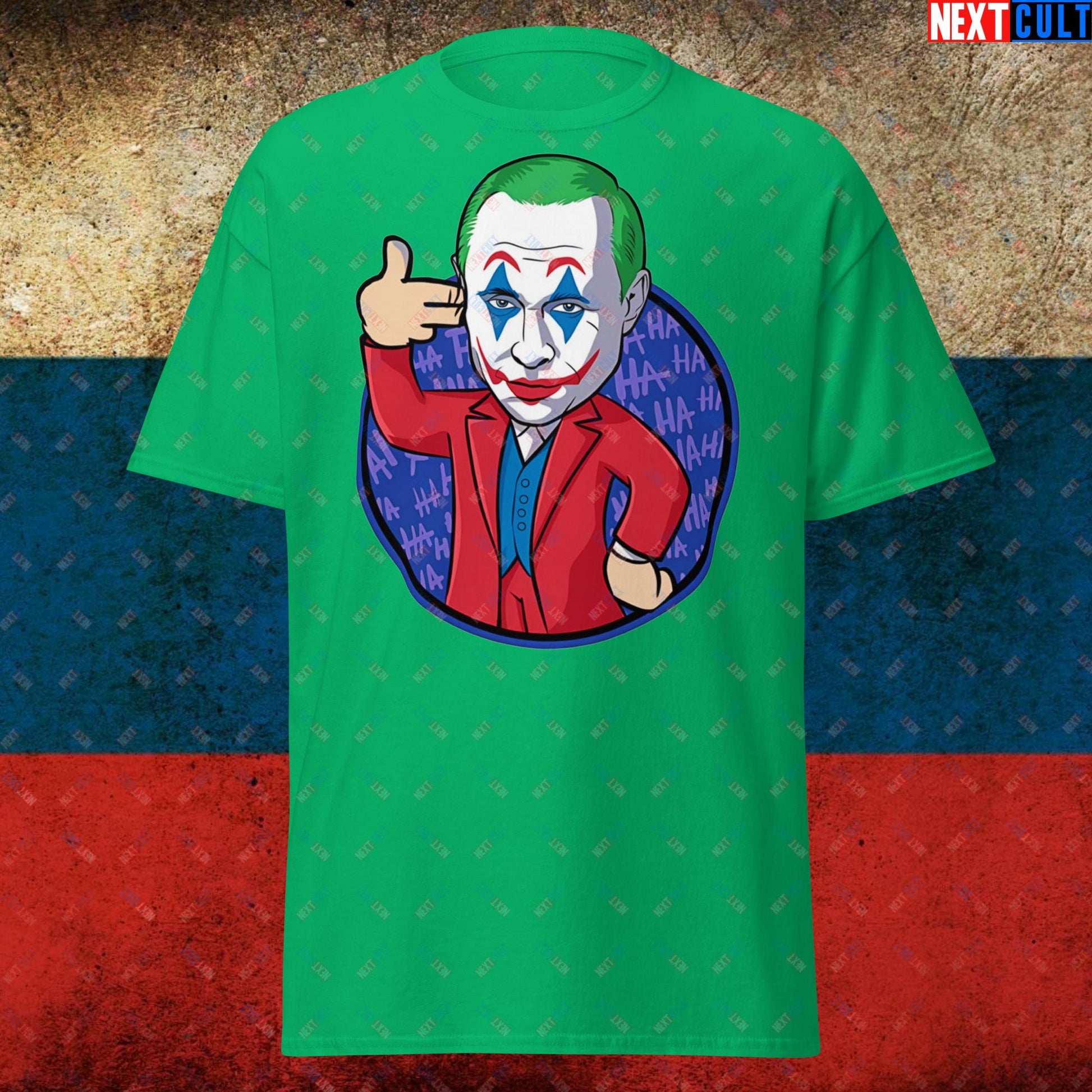 Anti Vladimir Putin Joker Unisex tee Irish Green T-shirts Politics Vladimir Putin Next Cult Brand