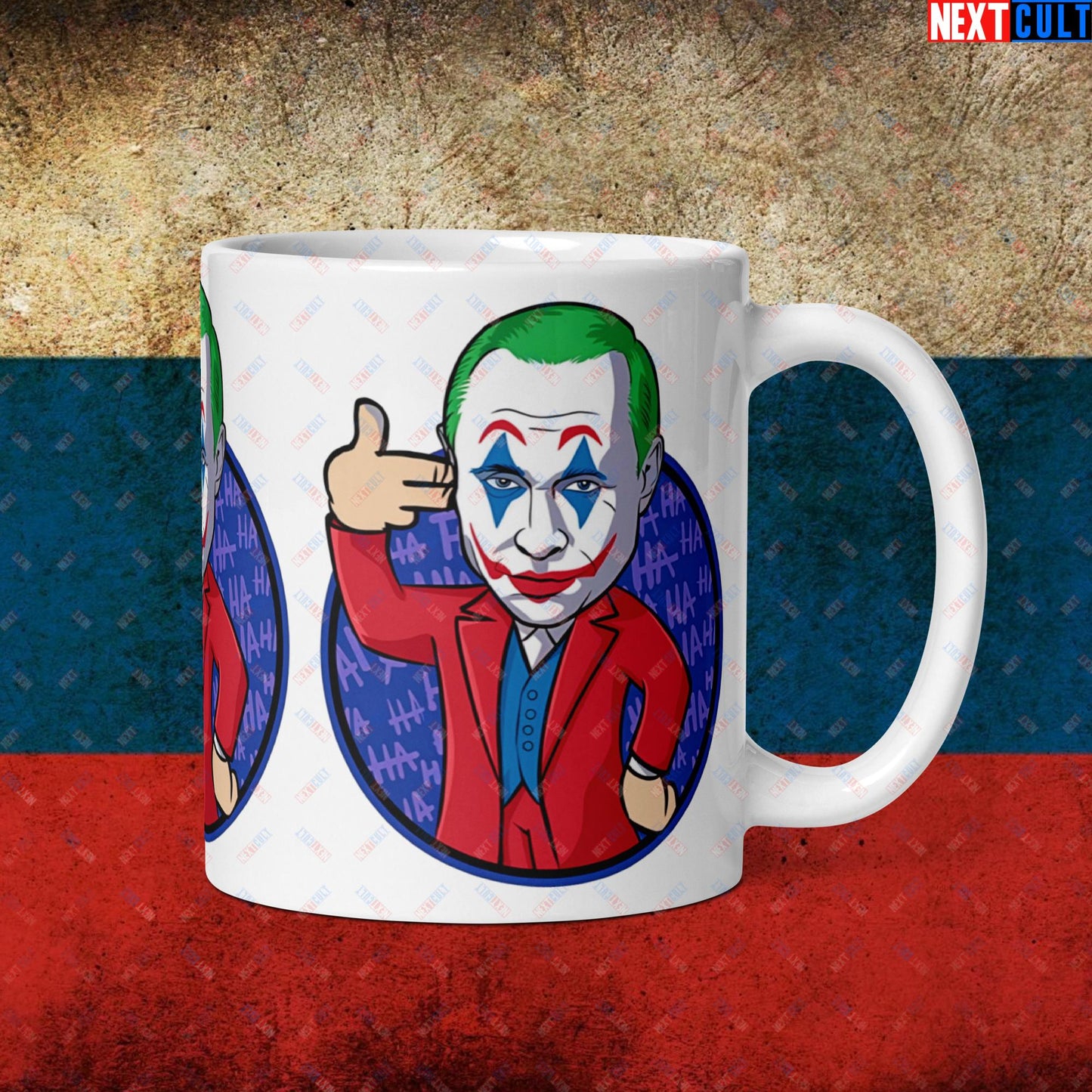 Anti Vladimir Putin Joker White glossy mug Next Cult Brand