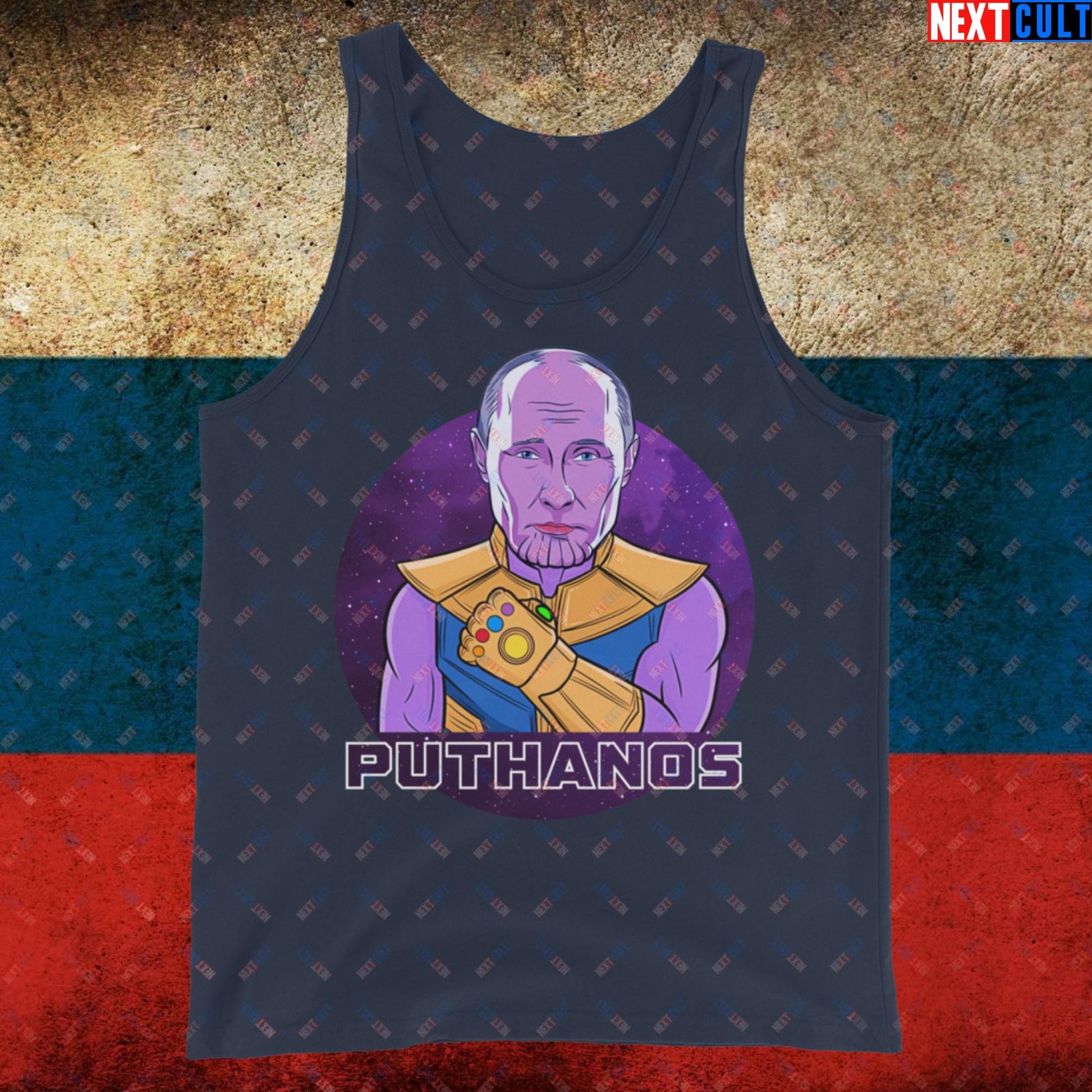 Anti Vladimir Putin Thanos Tank Top Navy Tank Tops Politics Vladimir Putin Next Cult Brand