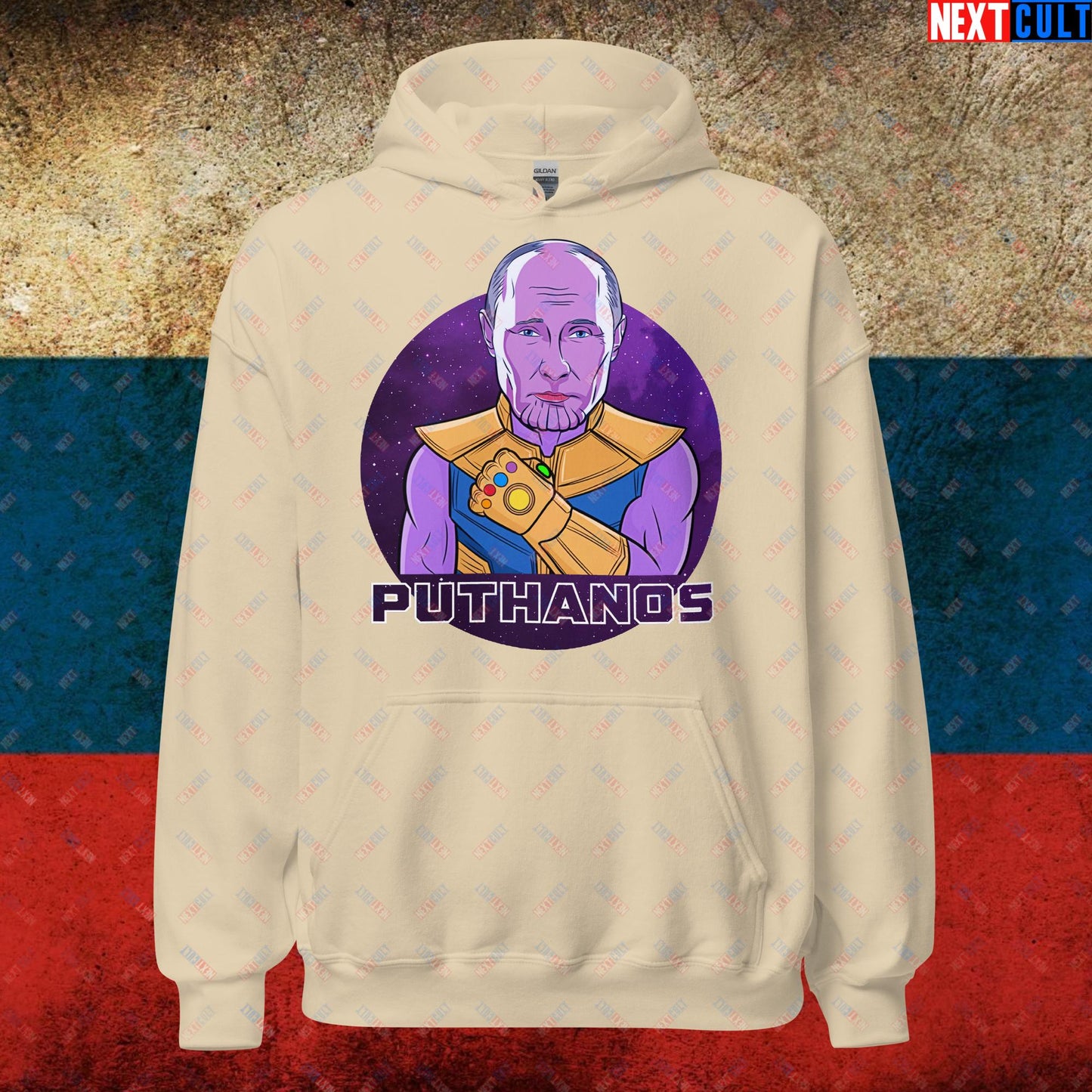 Anti Vladimir Putin Thanos Unisex Hoodie Sand Hoodies Politics Vladimir Putin Next Cult Brand