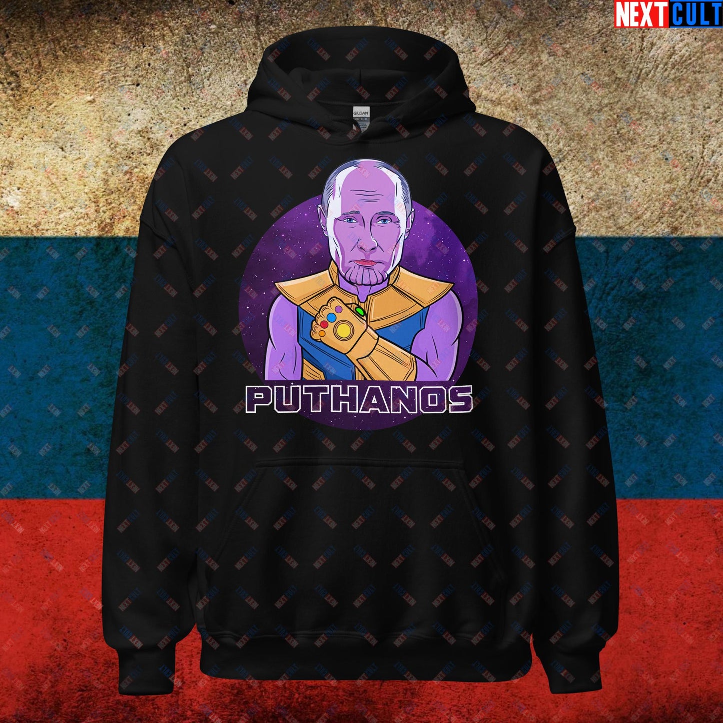 Anti Vladimir Putin Thanos Unisex Hoodie Black Hoodies Politics Vladimir Putin Next Cult Brand