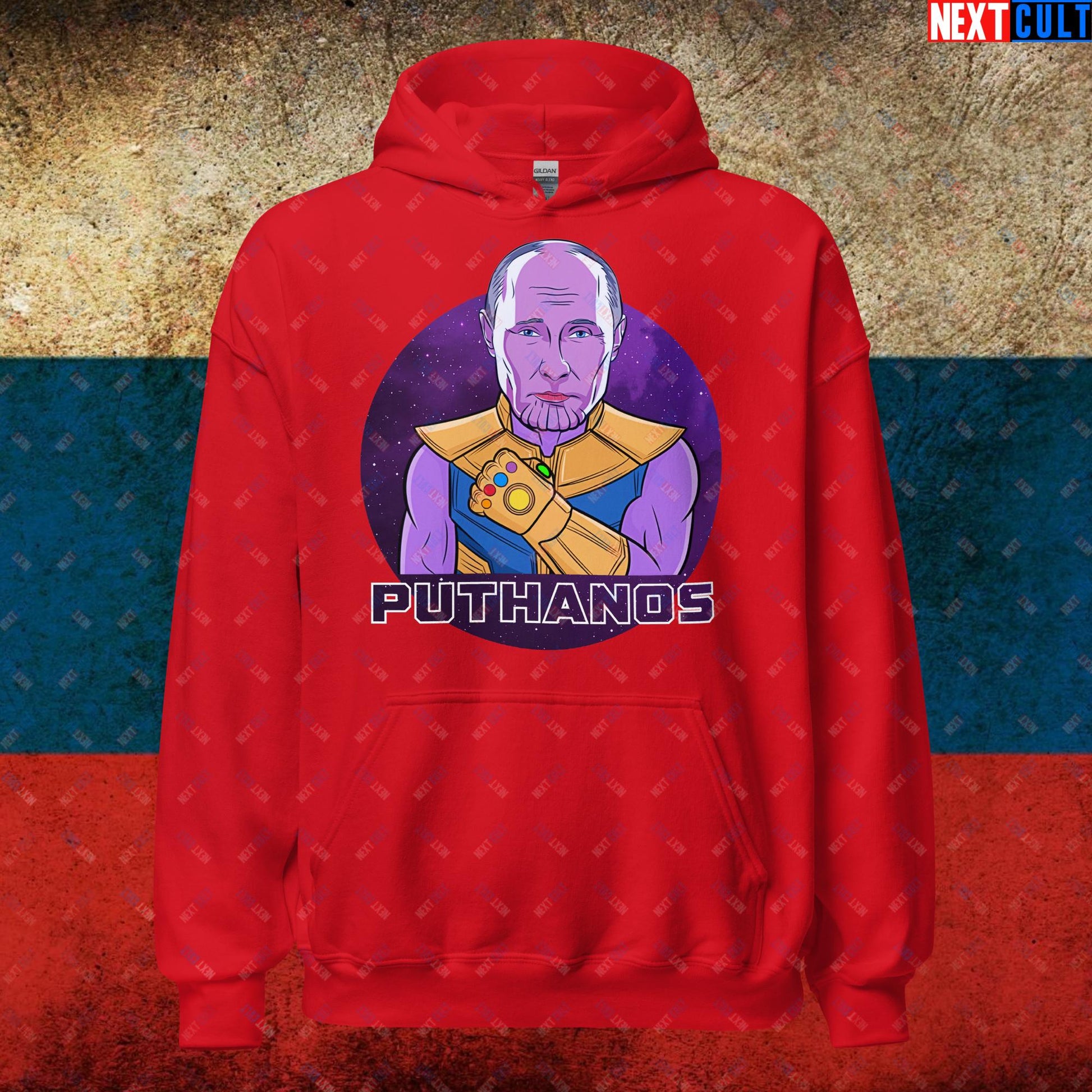 Anti Vladimir Putin Thanos Unisex Hoodie Red Hoodies Politics Vladimir Putin Next Cult Brand