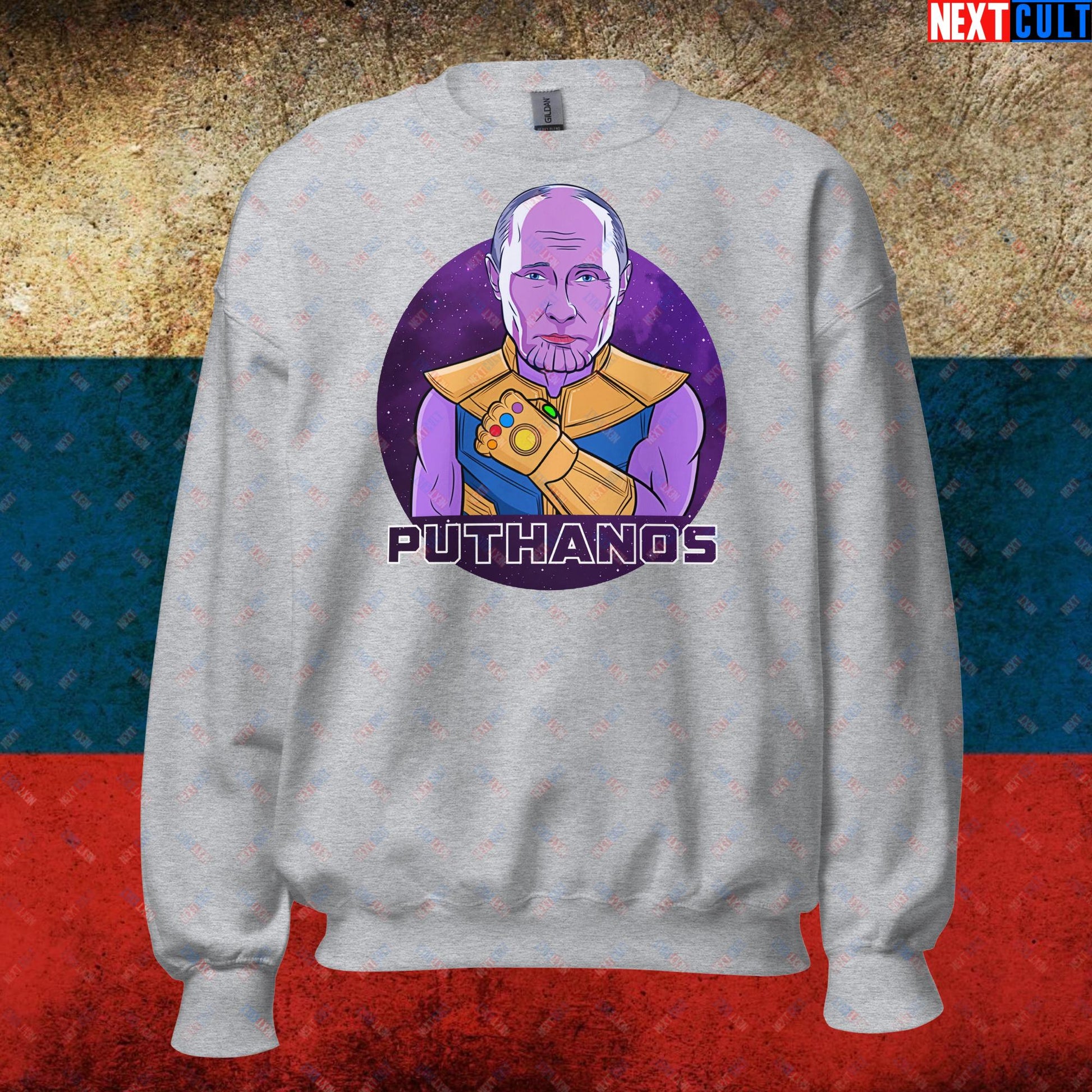 Anti Vladimir Putin Thanos Unisex Sweatshirt Sport Grey Sweatshirts Politics Vladimir Putin Next Cult Brand