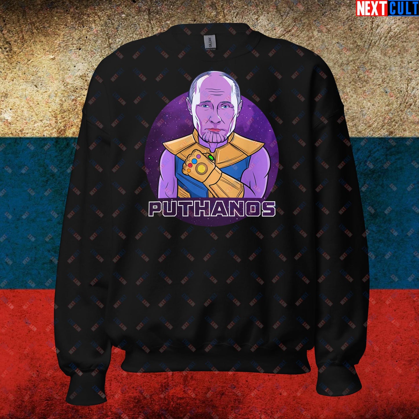 Anti Vladimir Putin Thanos Unisex Sweatshirt Black Sweatshirts Politics Vladimir Putin Next Cult Brand