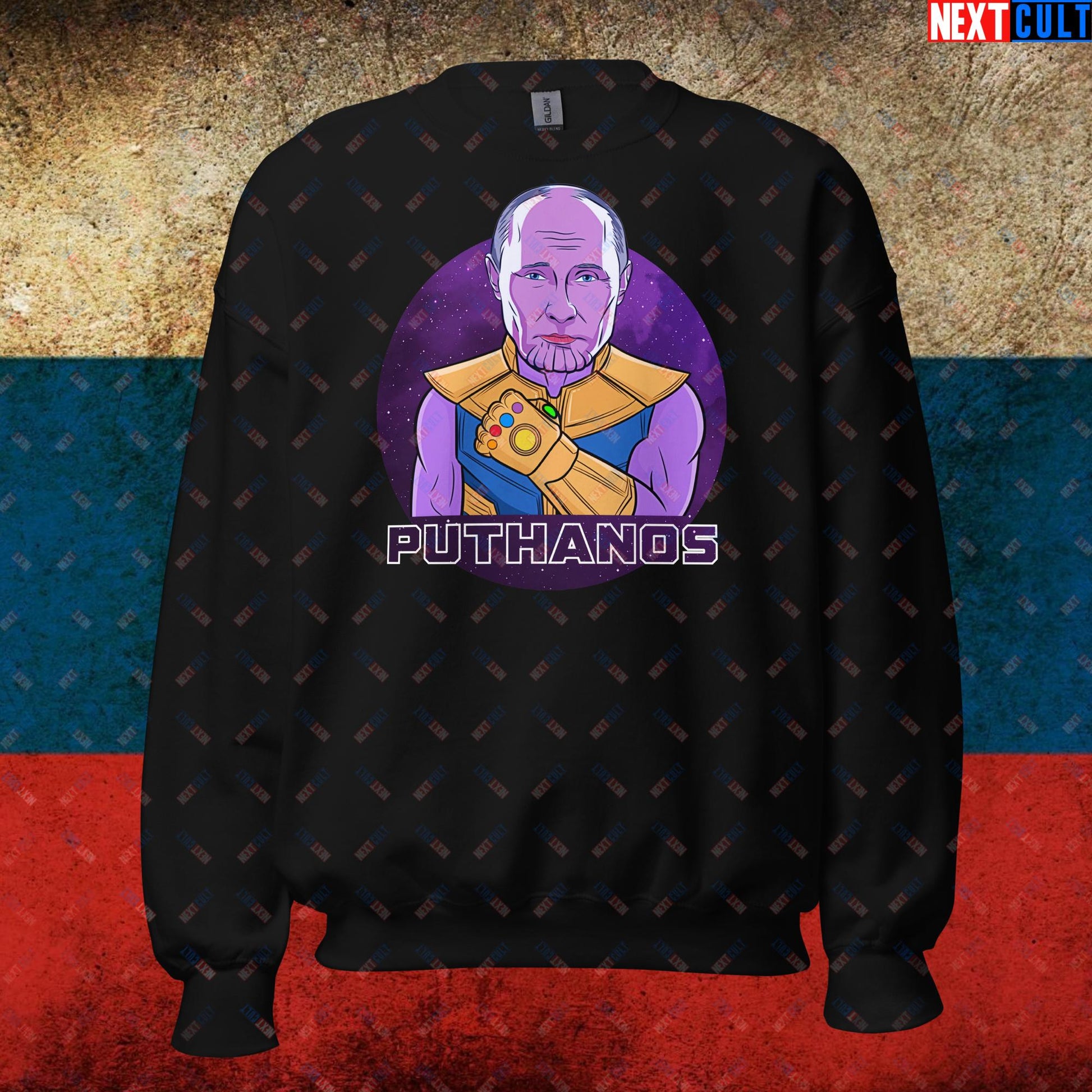 Anti Vladimir Putin Thanos Unisex Sweatshirt Black Sweatshirts Politics Vladimir Putin Next Cult Brand