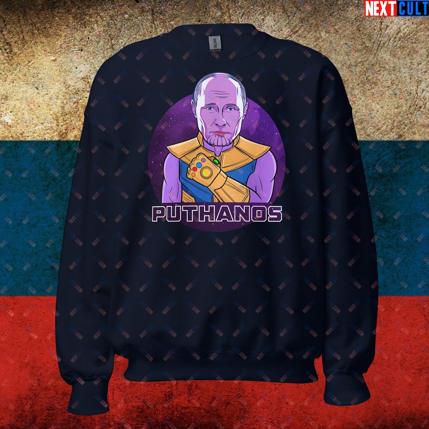 Anti Vladimir Putin Thanos Unisex Sweatshirt Navy Sweatshirts Politics Vladimir Putin Next Cult Brand