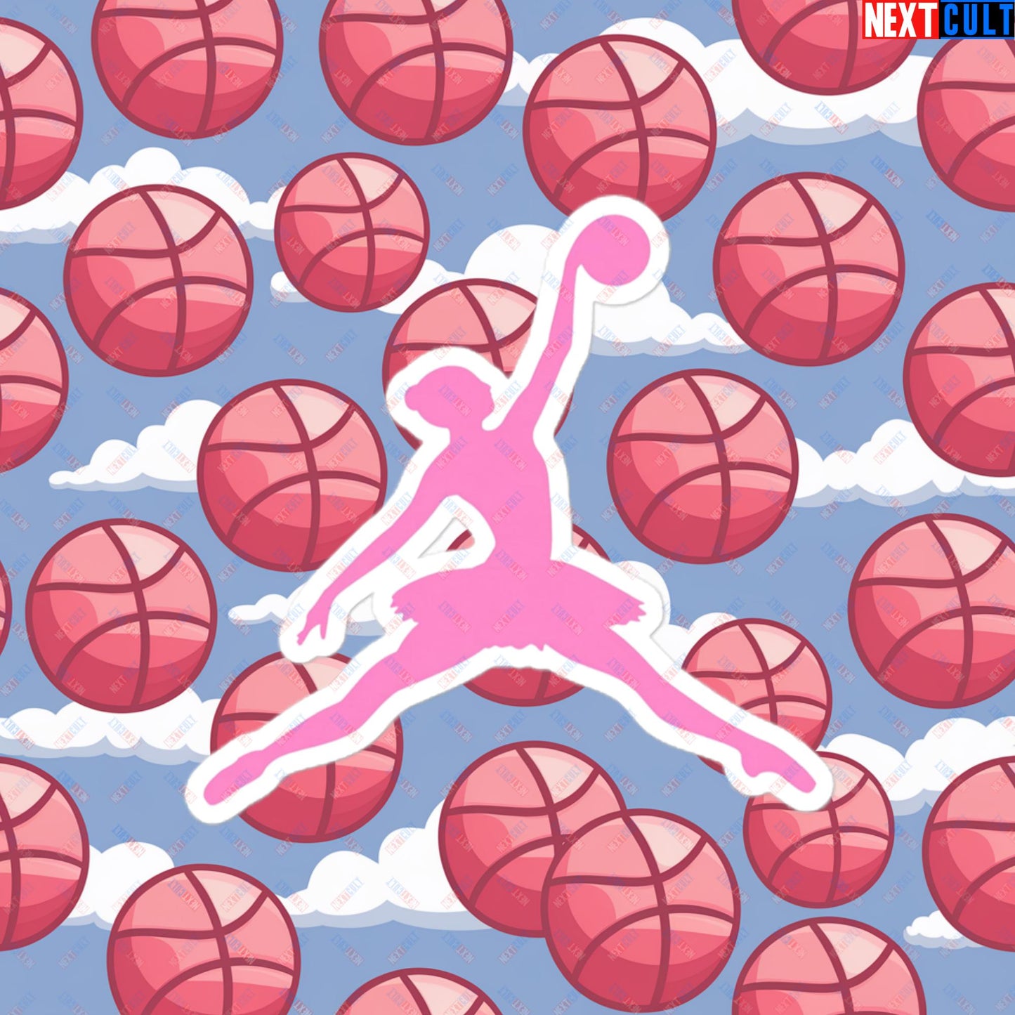 BALLERina Girl's Basketball Ballet Air Ballerina Women's Basketball Bubble-free stickers 4″×4″ Stickers Basketball WNBA Next Cult Brand