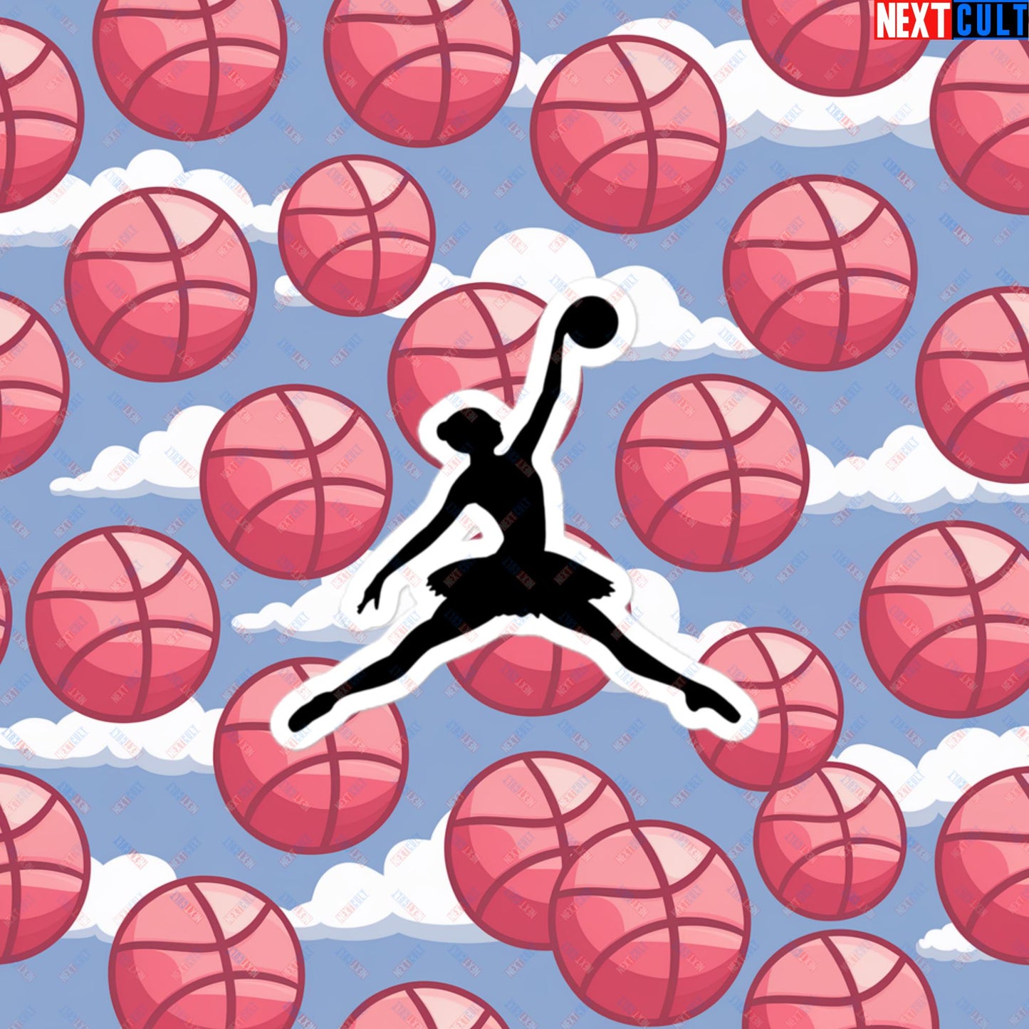 BALLERina Girl's Basketball Ballet Air Ballerina Women's Basketball Cute Bubble-free stickers 3″×3″ Stickers Basketball WNBA Next Cult Brand