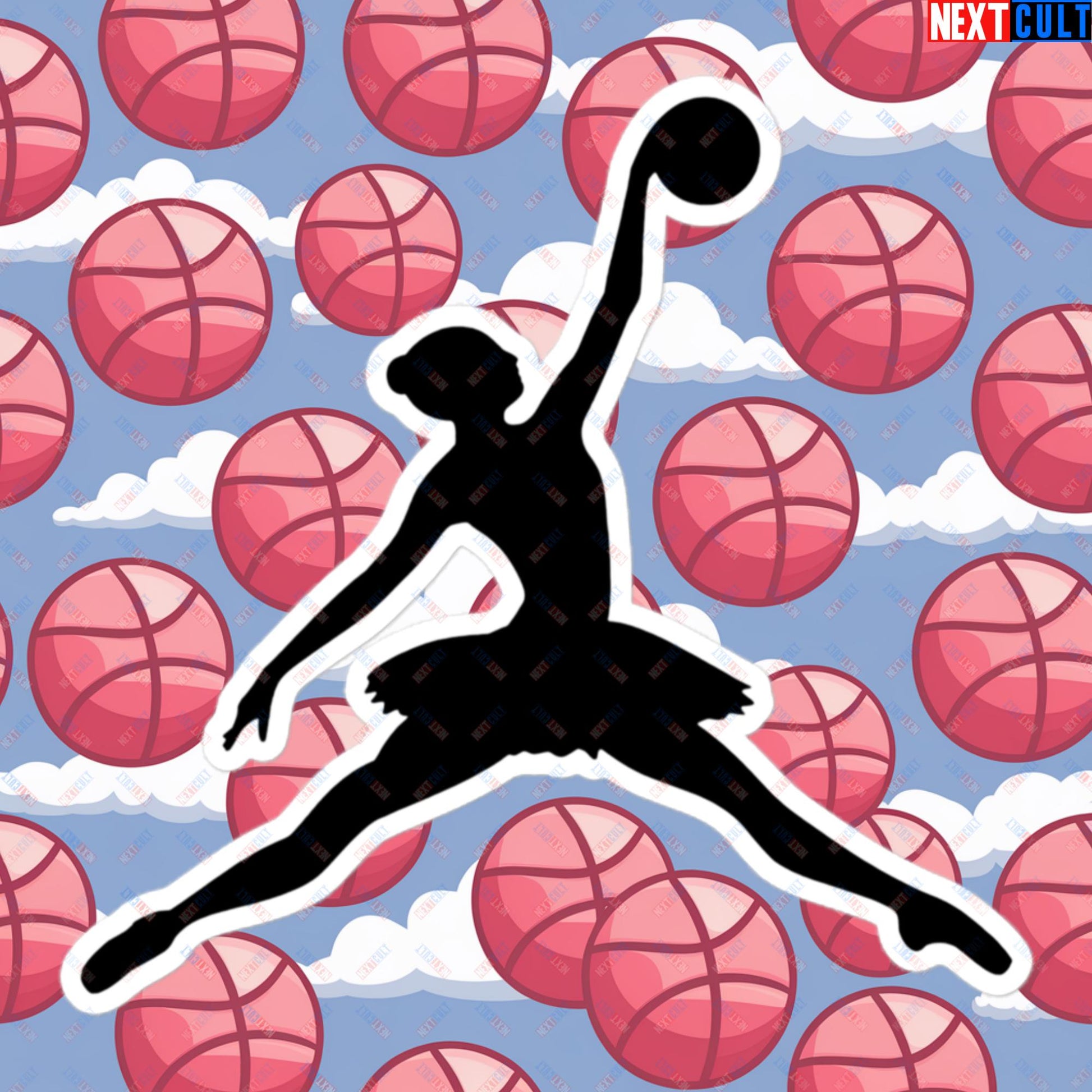 BALLERina Girl's Basketball Ballet Air Ballerina Women's Basketball Cute Bubble-free stickers Next Cult Brand