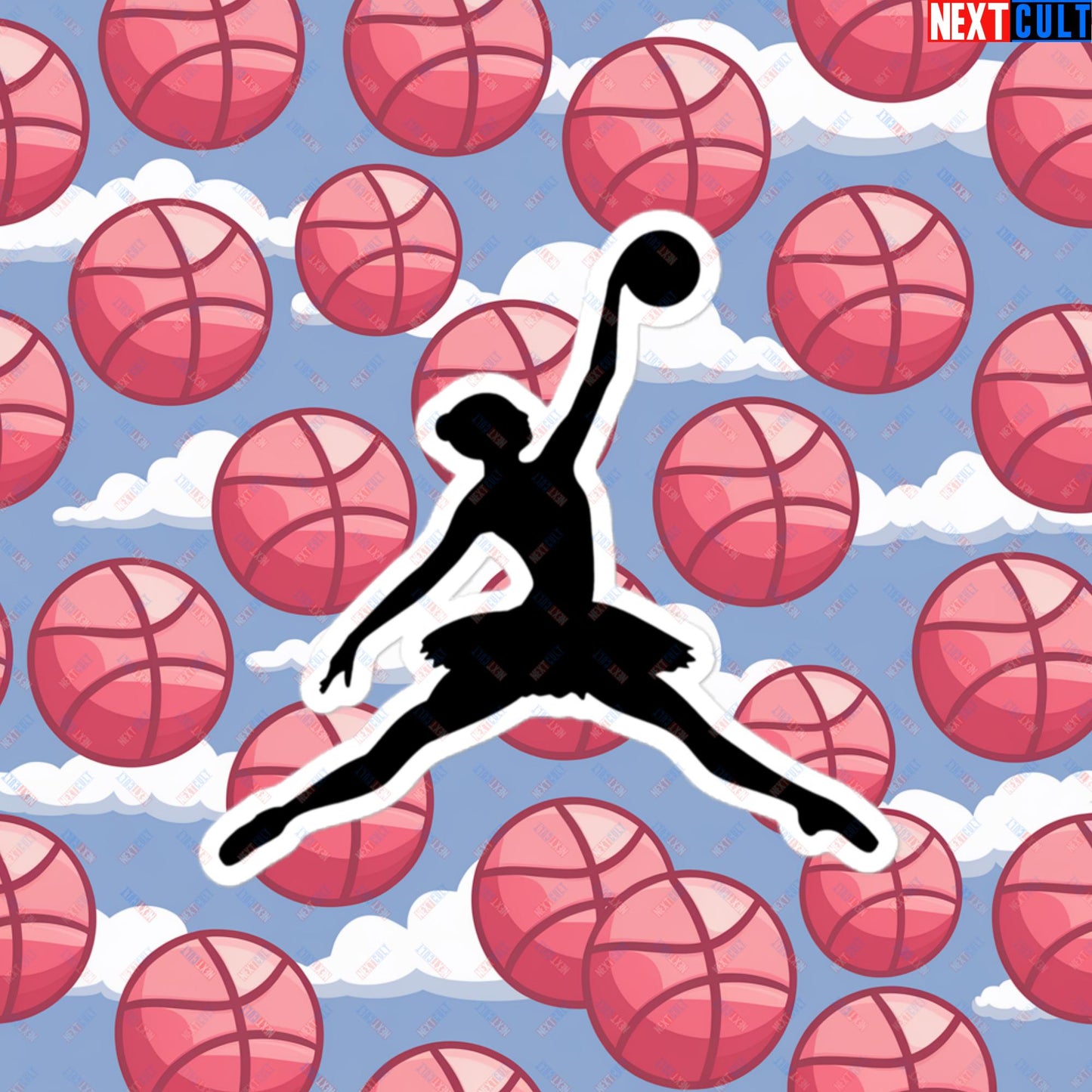 BALLERina Girl's Basketball Ballet Air Ballerina Women's Basketball Cute Bubble-free stickers Next Cult Brand