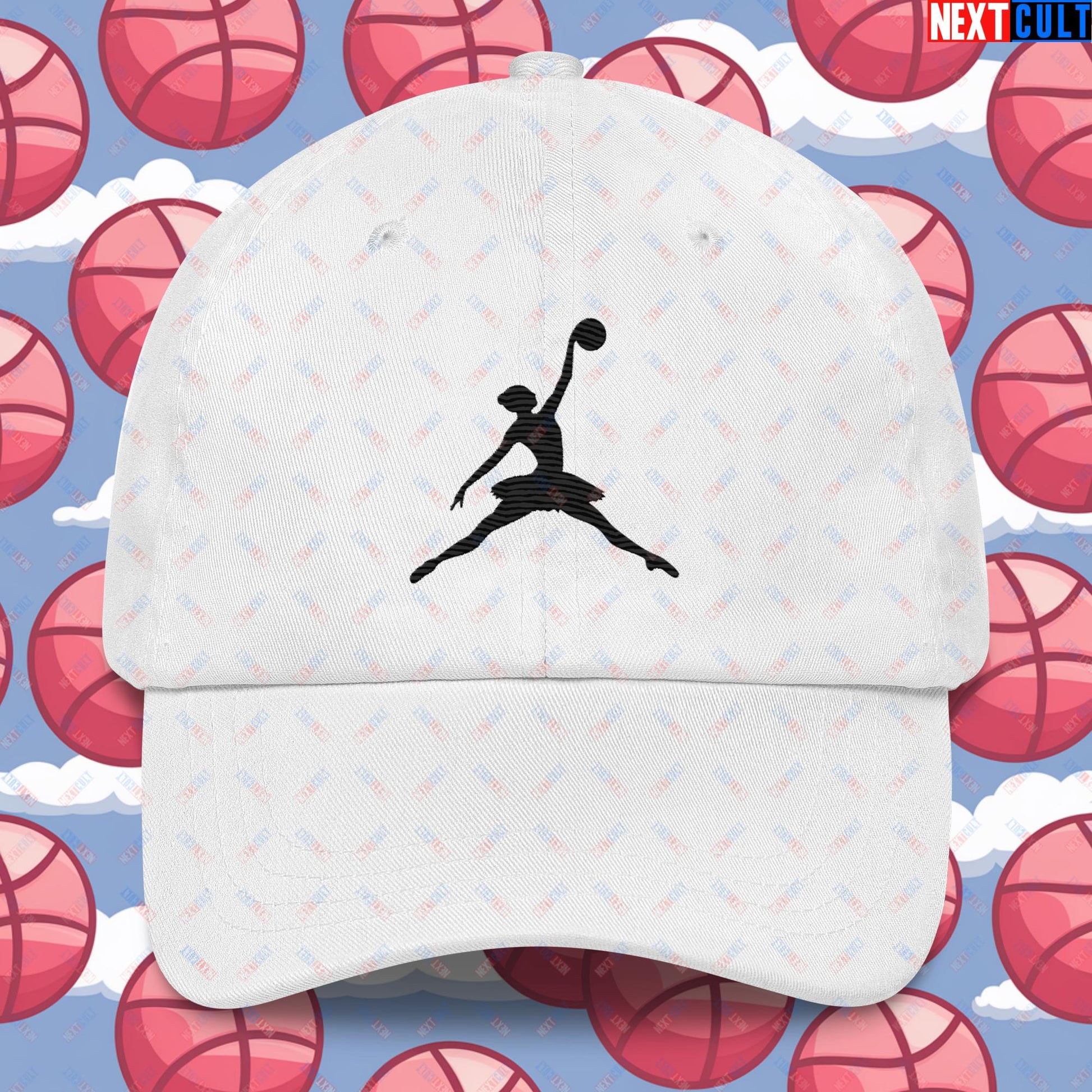 BALLERina Girl's Basketball Ballet Air Ballerina Women's Basketball Cute Dad hat White Hats Basketball WNBA Next Cult Brand