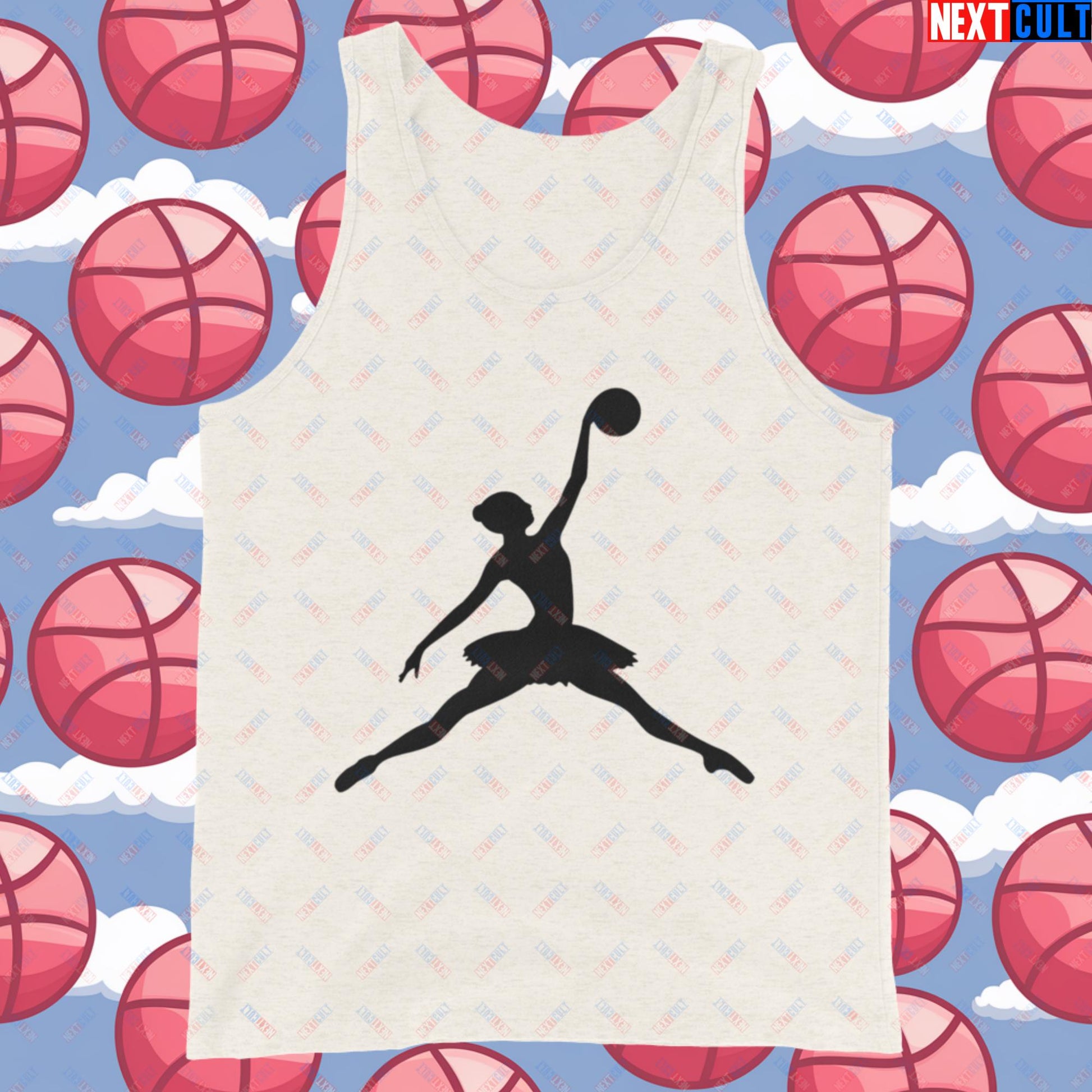 BALLERina Girl's Basketball Ballet Air Ballerina Women's Basketball Cute Tank Top Oatmeal Triblend Tank Tops Basketball WNBA Next Cult Brand