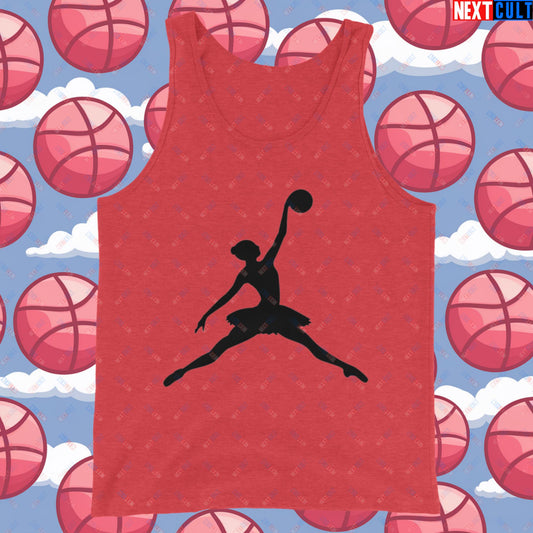 BALLERina Girl's Basketball Ballet Air Ballerina Women's Basketball Cute Tank Top Red Triblend Tank Tops Basketball WNBA Next Cult Brand