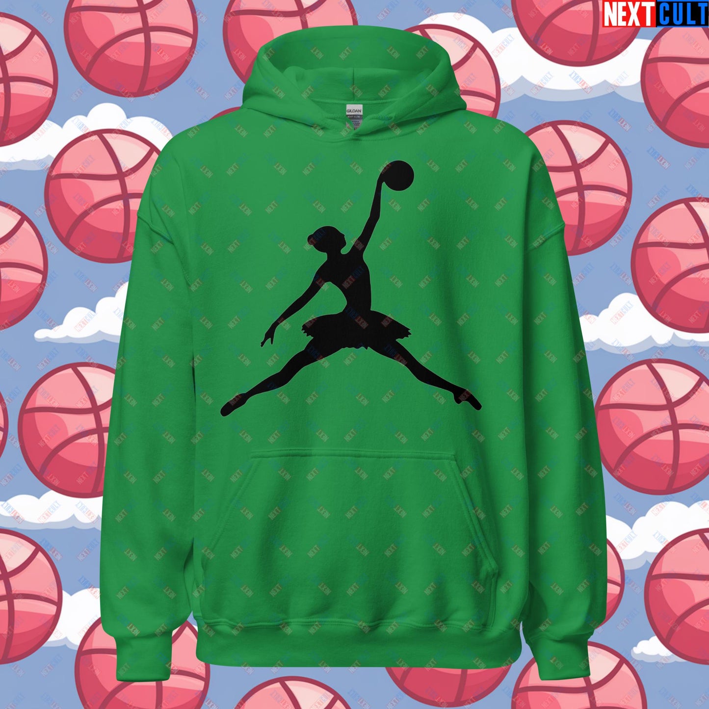 BALLERina Girl's Basketball Ballet Air Ballerina Women's Basketball Cute Unisex Hoodie Irish Green Hoodies Basketball WNBA Next Cult Brand