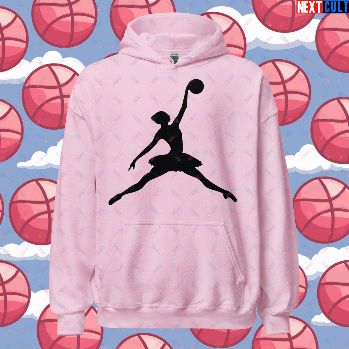 BALLERina Girl's Basketball Ballet Air Ballerina Women's Basketball Cute Unisex Hoodie Light Pink Hoodies Basketball WNBA Next Cult Brand