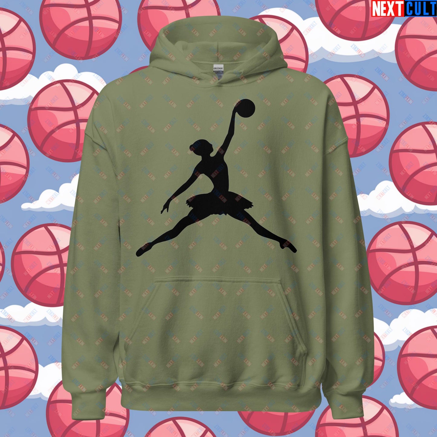 BALLERina Girl's Basketball Ballet Air Ballerina Women's Basketball Cute Unisex Hoodie Next Cult Brand