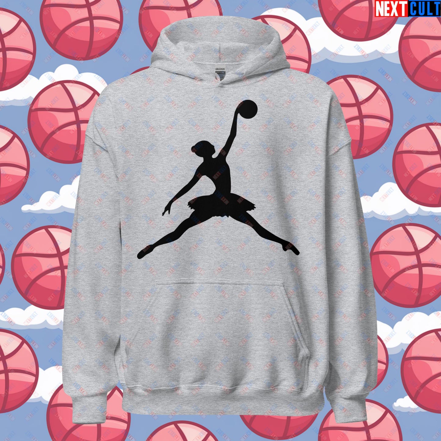 BALLERina Girl's Basketball Ballet Air Ballerina Women's Basketball Cute Unisex Hoodie Next Cult Brand