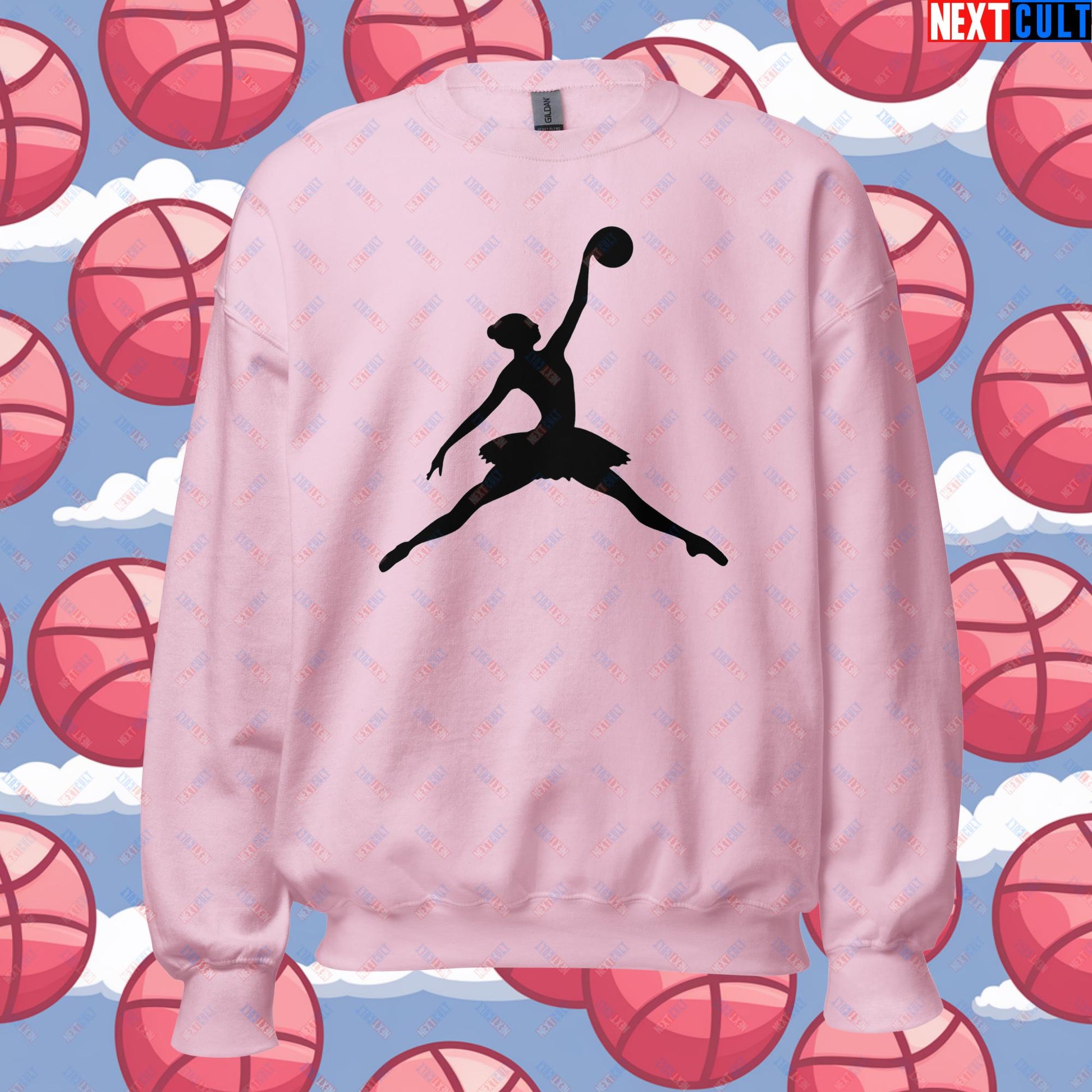 BALLERina Girl's Basketball Ballet Air Ballerina Women's Basketball Cute Unisex Sweatshirt Light Pink Sweatshirts Basketball WNBA Next Cult Brand