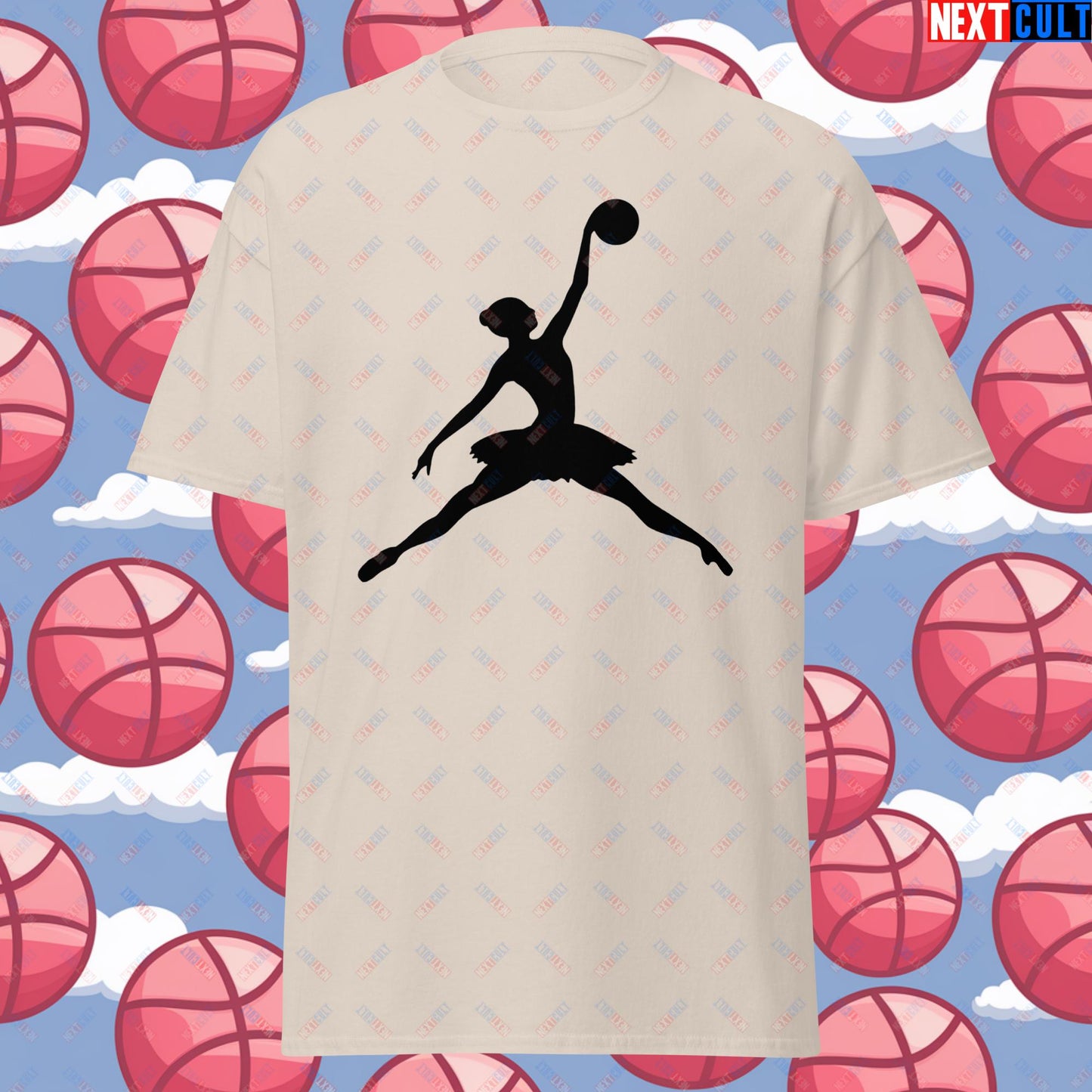 BALLERina Girl's Basketball Ballet Air Ballerina Women's Basketball Cute Unisex tee Natural T-shirts Basketball WNBA Next Cult Brand