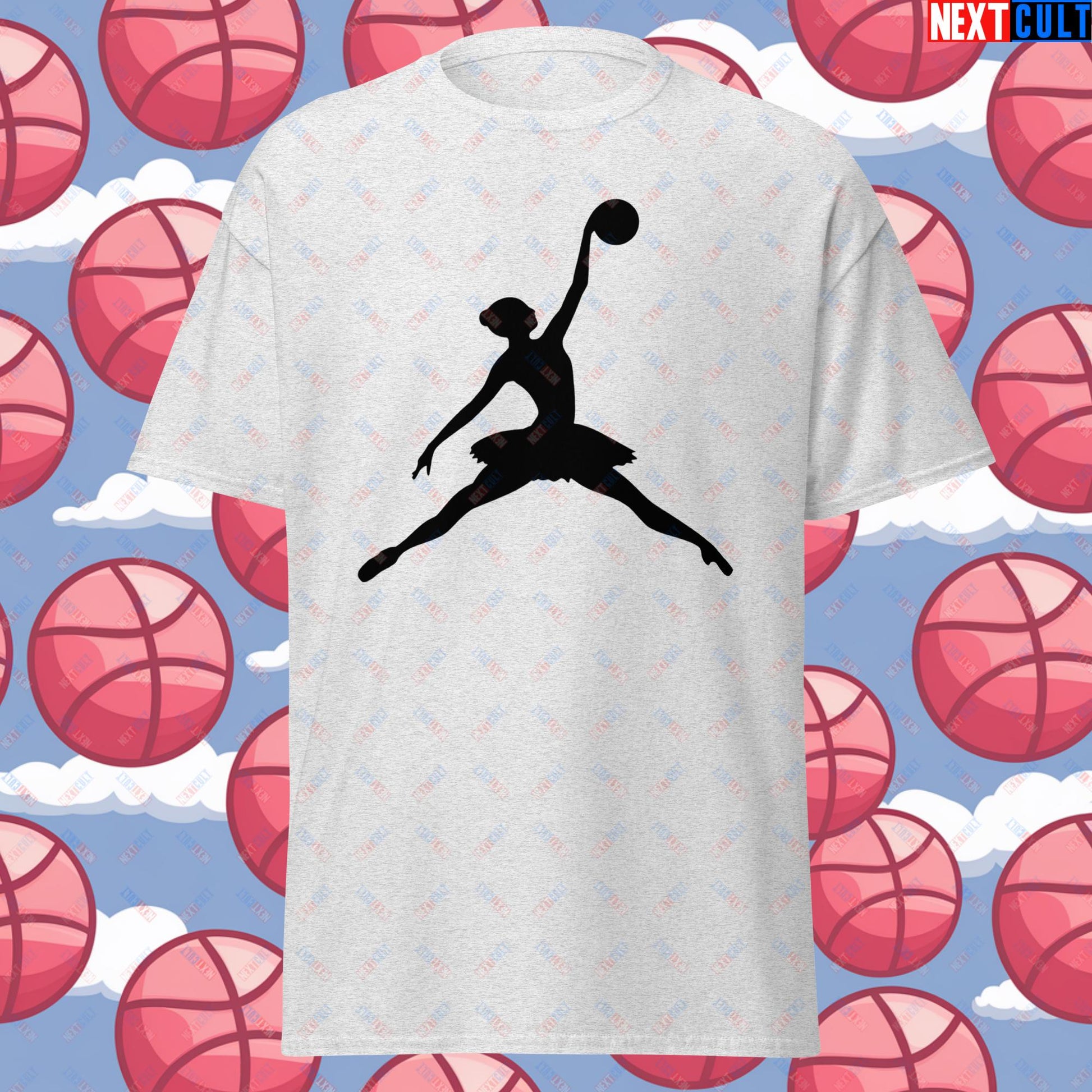 BALLERina Girl's Basketball Ballet Air Ballerina Women's Basketball Cute Unisex tee Ash T-shirts Basketball WNBA Next Cult Brand