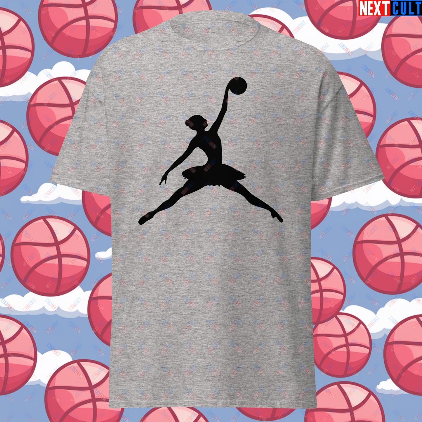 BALLERina Girl's Basketball Ballet Air Ballerina Women's Basketball Cute Unisex tee Sport Grey T-shirts Basketball WNBA Next Cult Brand