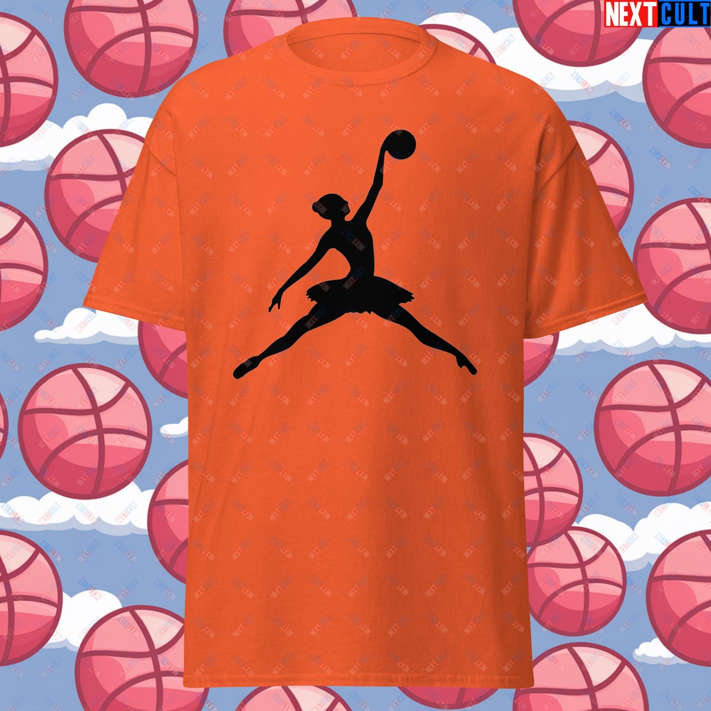 BALLERina Girl's Basketball Ballet Air Ballerina Women's Basketball Cute Unisex tee Orange T-shirts Basketball WNBA Next Cult Brand