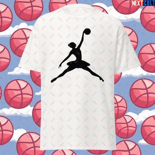 BALLERina Girl's Basketball Ballet Air Ballerina Women's Basketball Cute Unisex tee White T-shirts Basketball WNBA Next Cult Brand