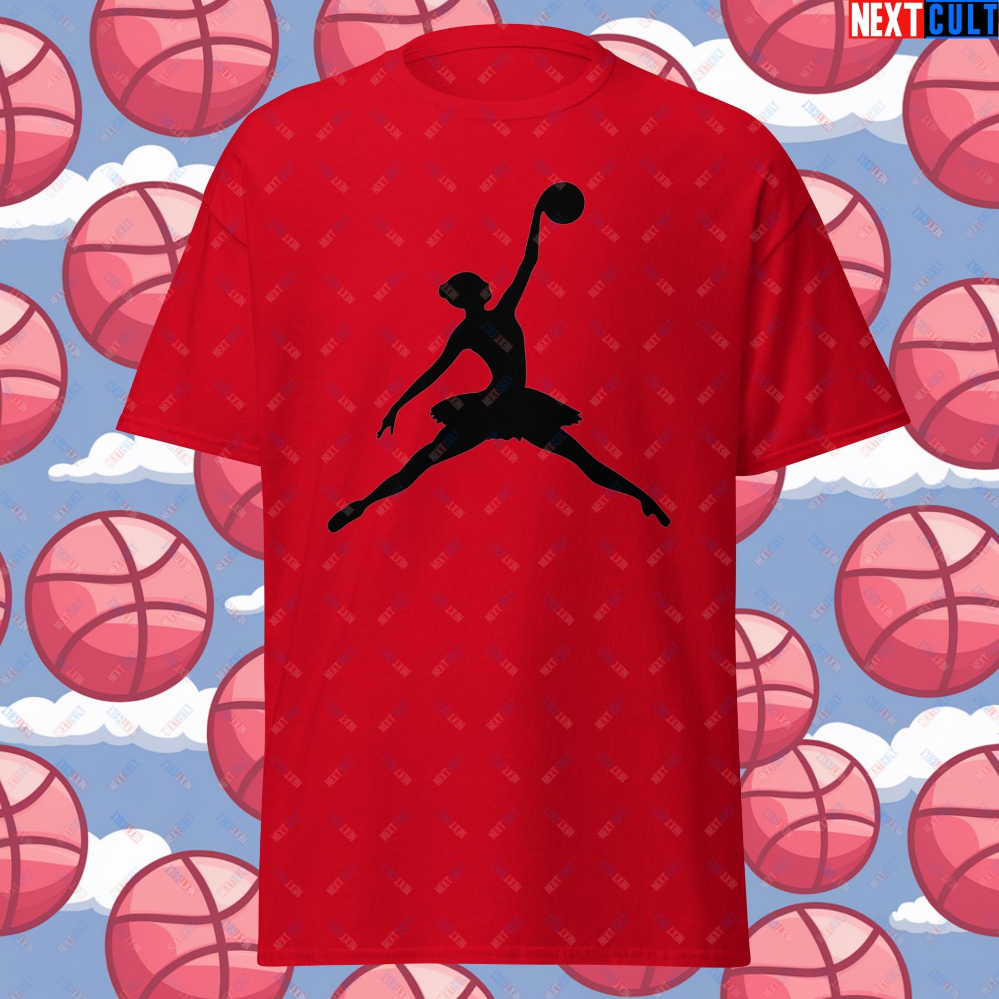 BALLERina Girl's Basketball Ballet Air Ballerina Women's Basketball Cute Unisex tee Red T-shirts Basketball WNBA Next Cult Brand