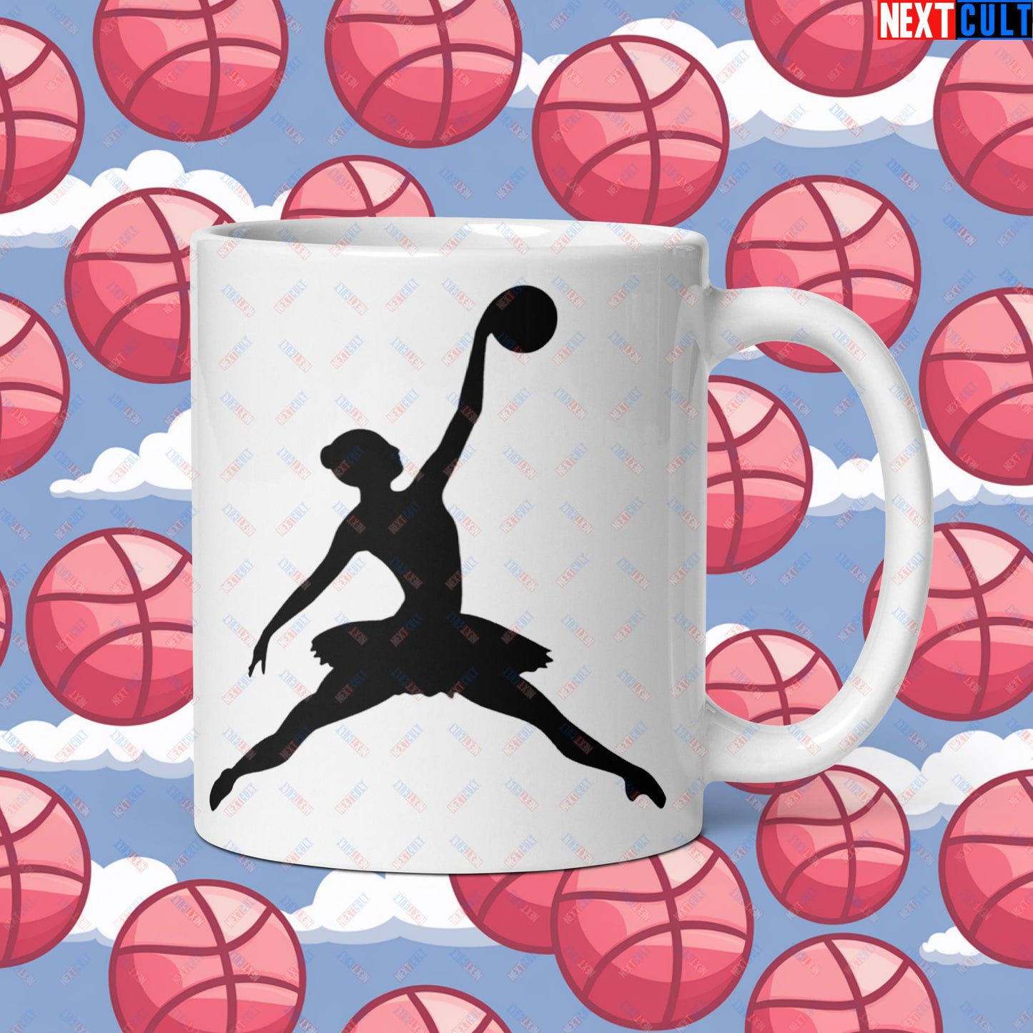 BALLERina Girl's Basketball Ballet Air Ballerina Women's Basketball Cute White glossy mug Default Title Mugs Basketball WNBA Next Cult Brand