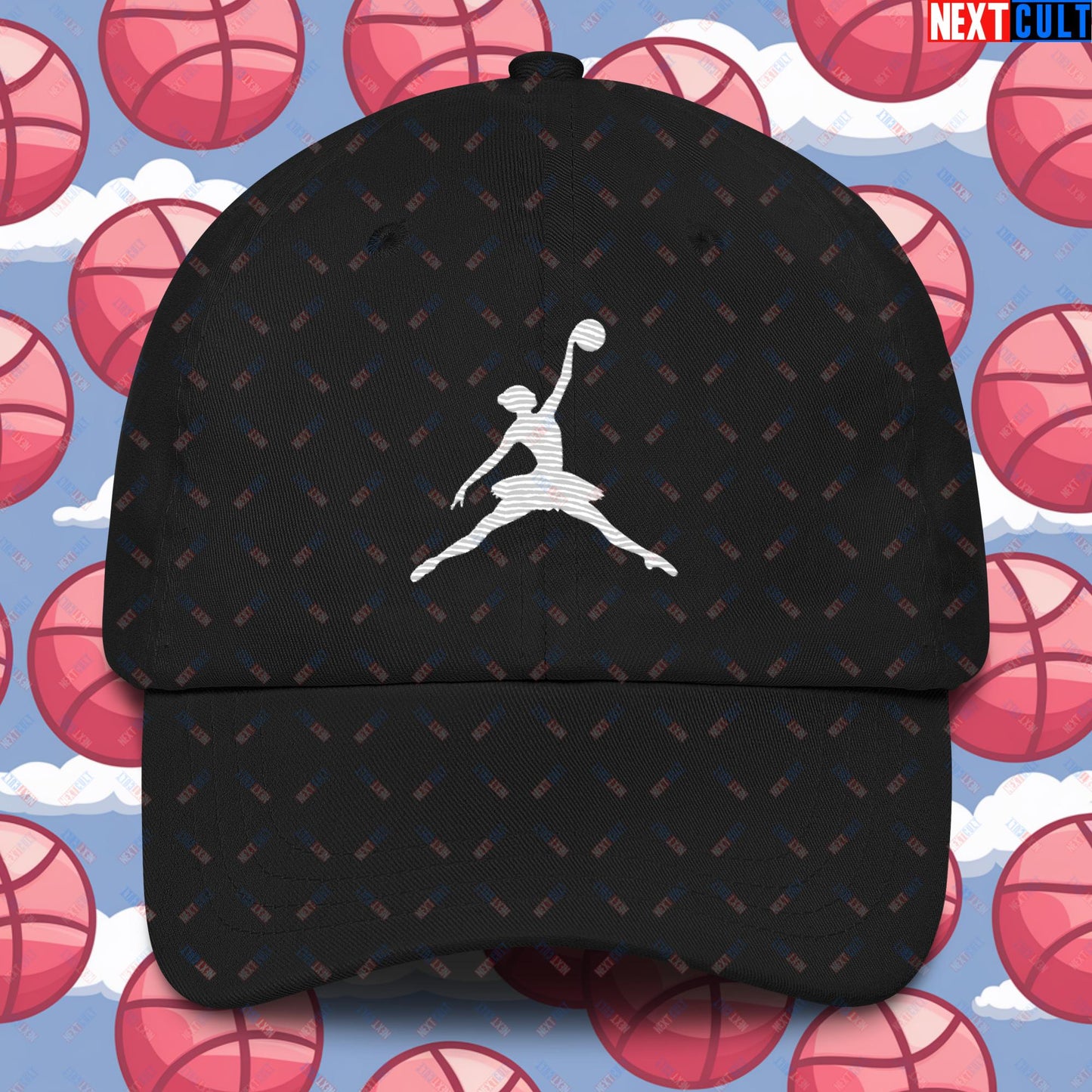 BALLERina Girl's Basketball Ballet Air Ballerina Women's Basketball Funny Dad hat Black Hats Basketball WNBA Next Cult Brand