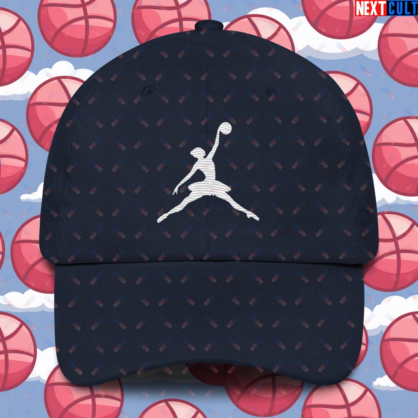 BALLERina Girl's Basketball Ballet Air Ballerina Women's Basketball Funny Dad hat Navy Hats Basketball WNBA Next Cult Brand