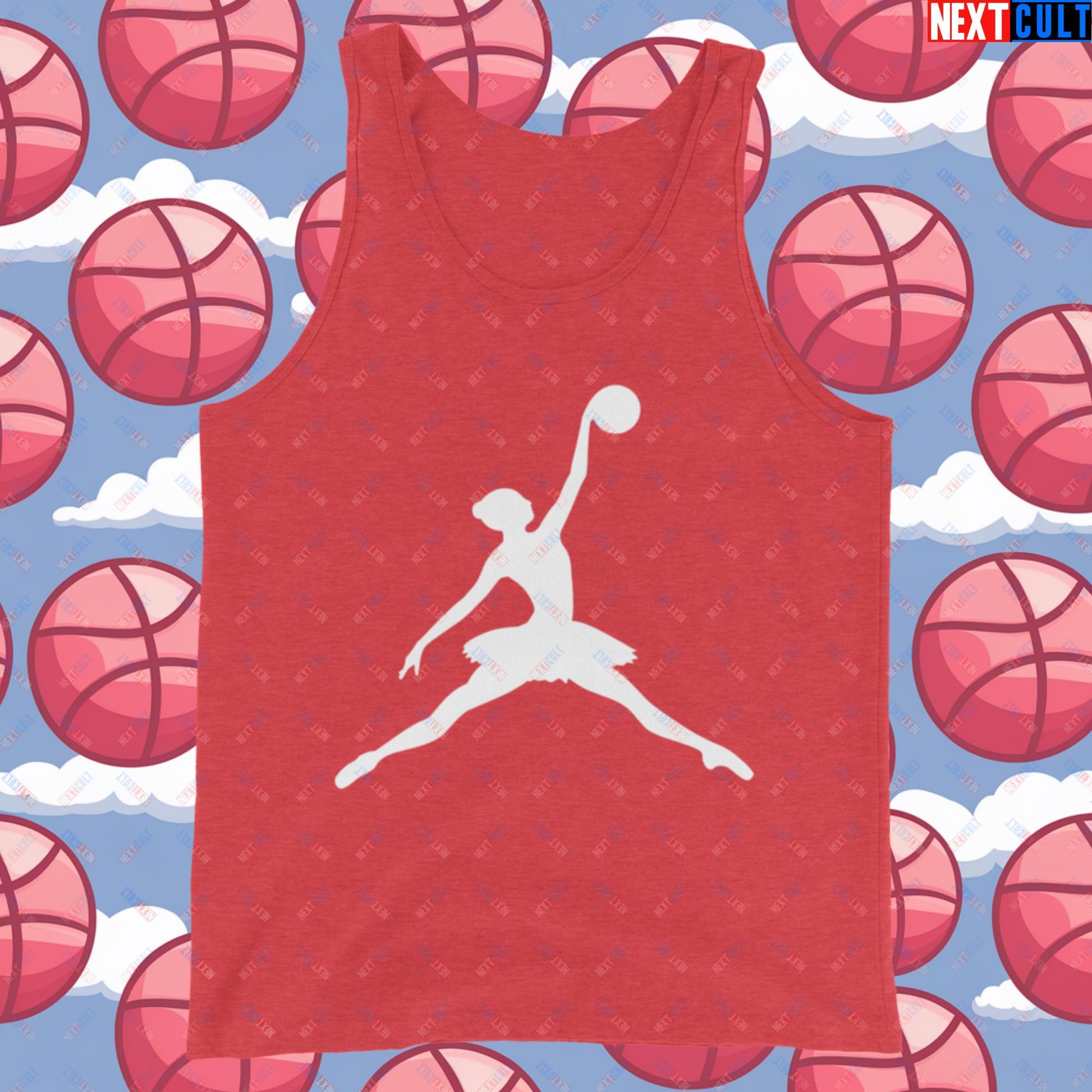 BALLERina Girl's Basketball Ballet Air Ballerina Women's Basketball Funny Tank Top Red Triblend Tank Tops Basketball WNBA Next Cult Brand