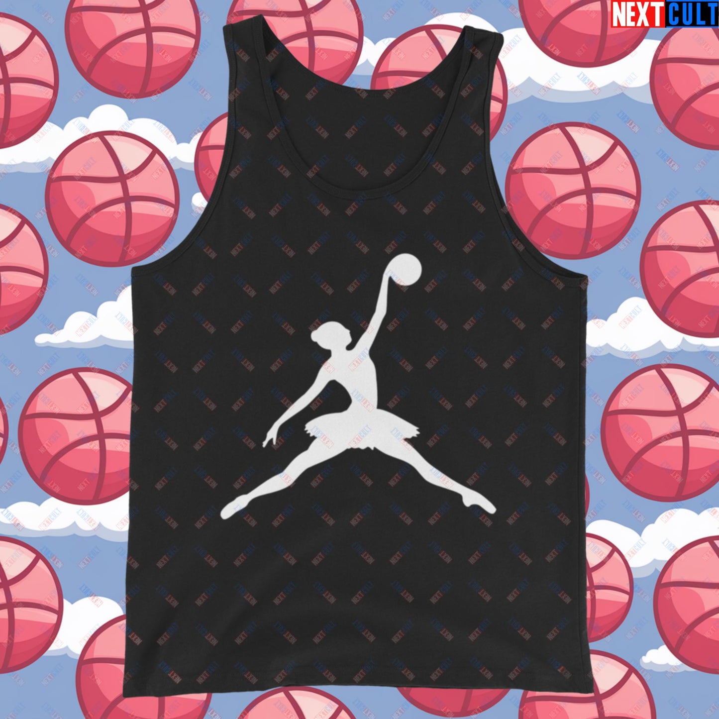 BALLERina Girl's Basketball Ballet Air Ballerina Women's Basketball Funny Tank Top Black Tank Tops Basketball WNBA Next Cult Brand