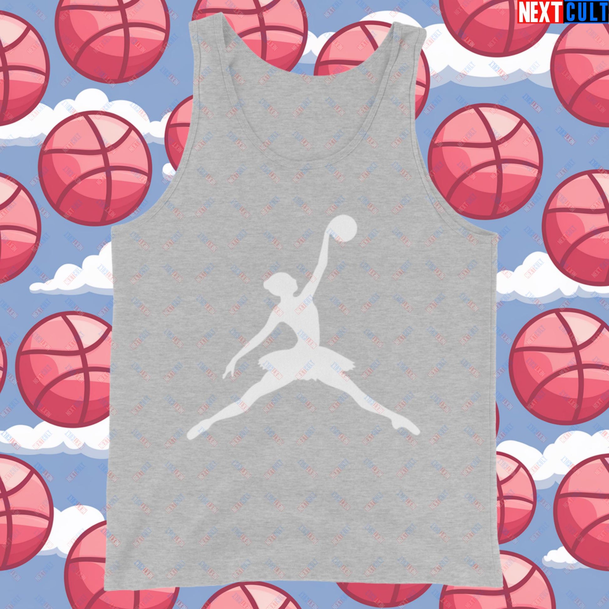 BALLERina Girl's Basketball Ballet Air Ballerina Women's Basketball Funny Tank Top Athletic Heather Tank Tops Basketball WNBA Next Cult Brand