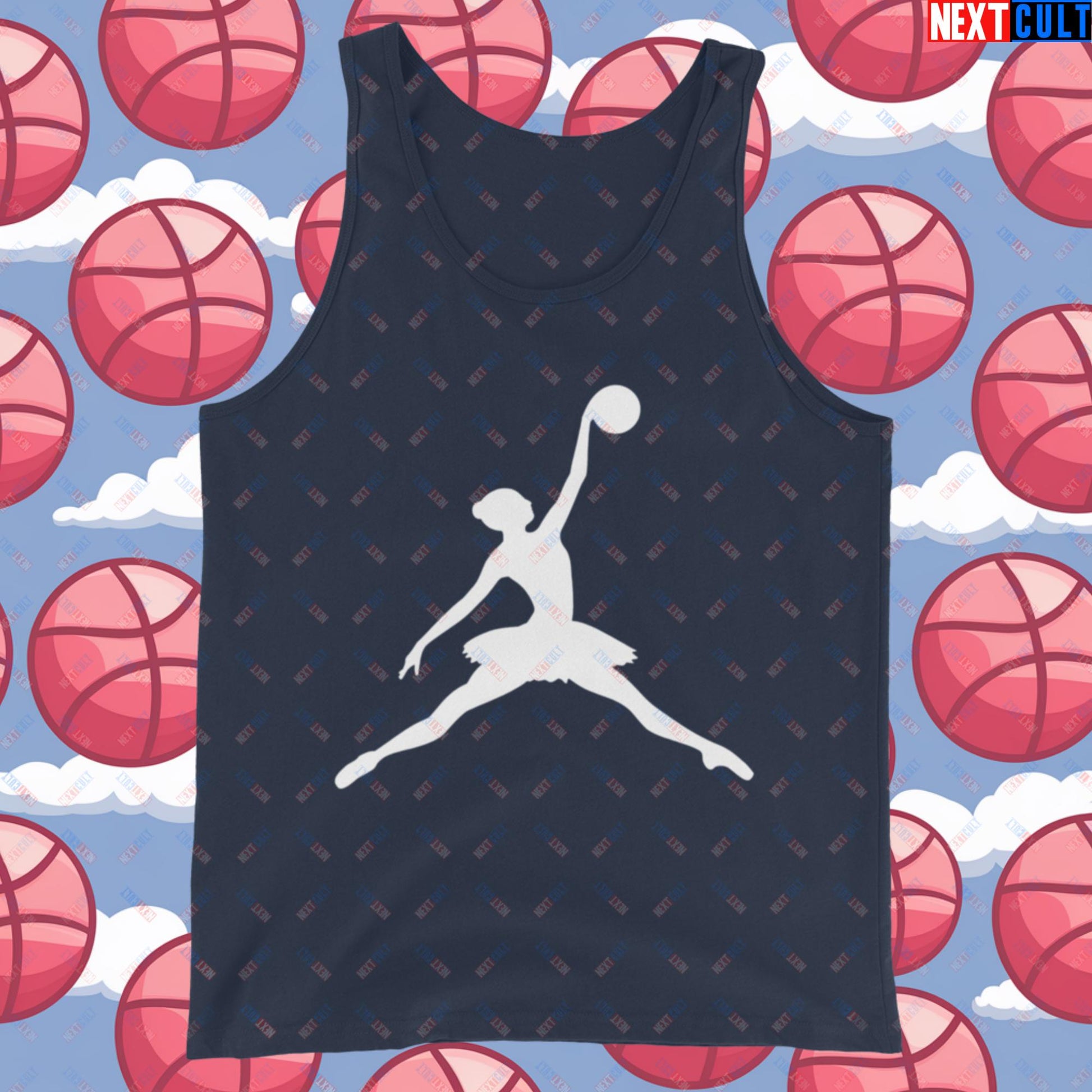 BALLERina Girl's Basketball Ballet Air Ballerina Women's Basketball Funny Tank Top Navy Tank Tops Basketball WNBA Next Cult Brand