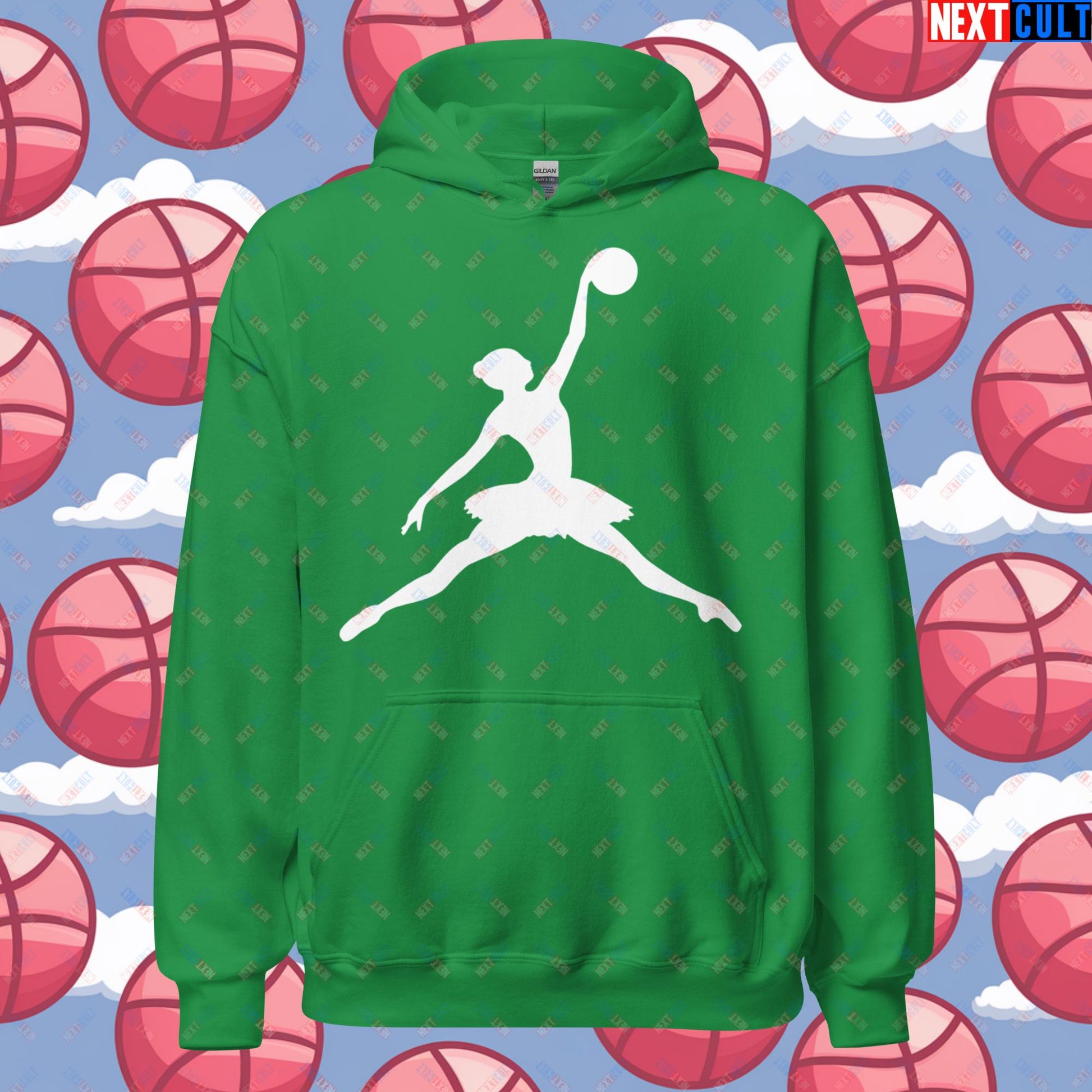 BALLERina Girl's Basketball Ballet Air Ballerina Women's Basketball Funny Unisex Hoodie Next Cult Brand