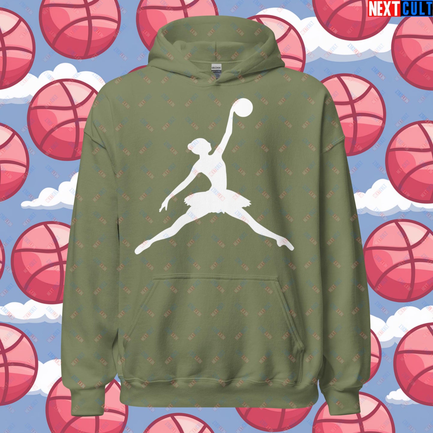 BALLERina Girl's Basketball Ballet Air Ballerina Women's Basketball Funny Unisex Hoodie Next Cult Brand