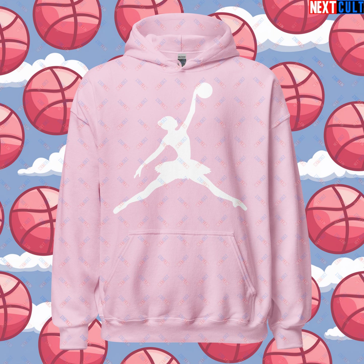 BALLERina Girl's Basketball Ballet Air Ballerina Women's Basketball Funny Unisex Hoodie Light Pink Hoodies Basketball WNBA Next Cult Brand