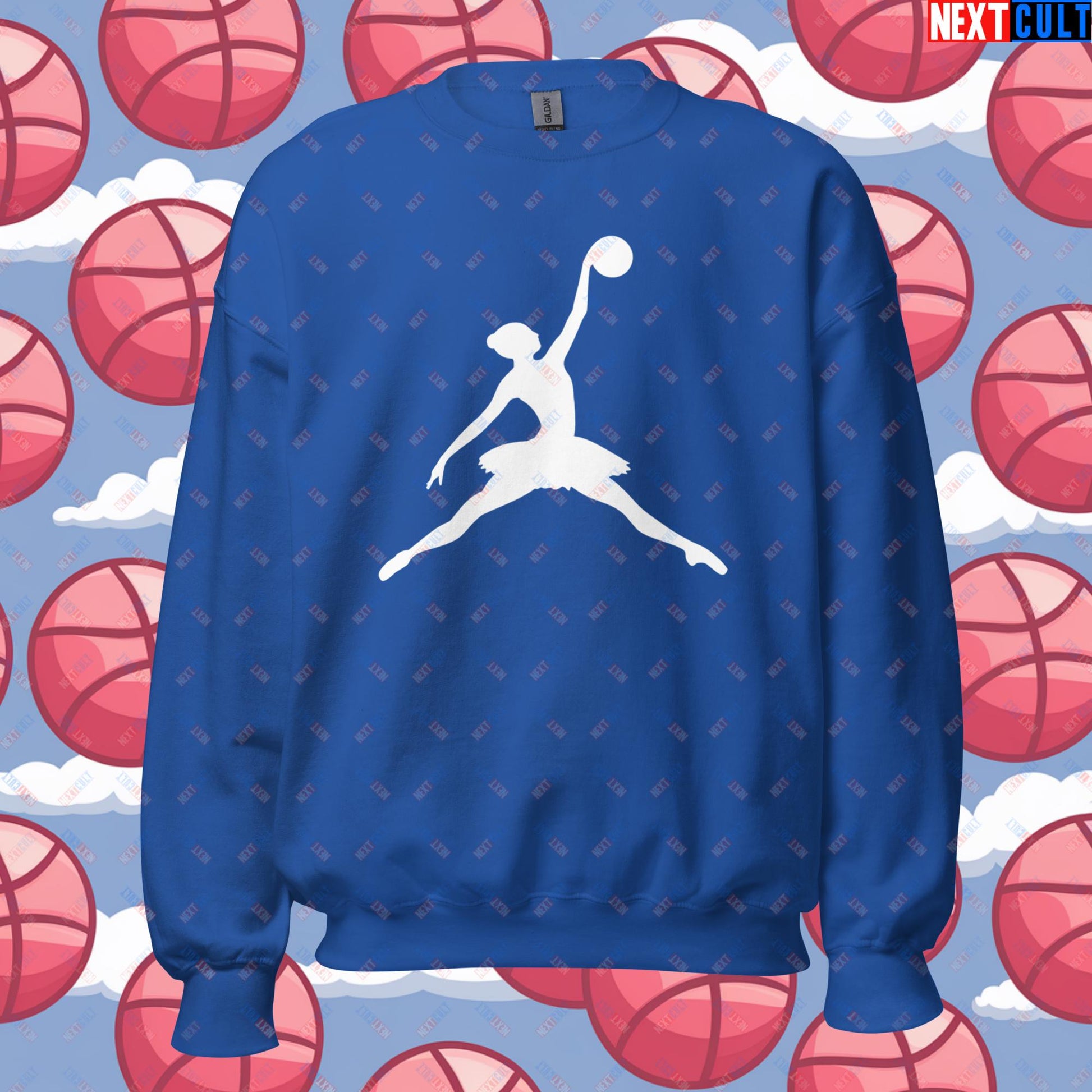 BALLERina Girl's Basketball Ballet Air Ballerina Women's Basketball Funny Unisex Sweatshirt Royal Sweatshirts Basketball WNBA Next Cult Brand