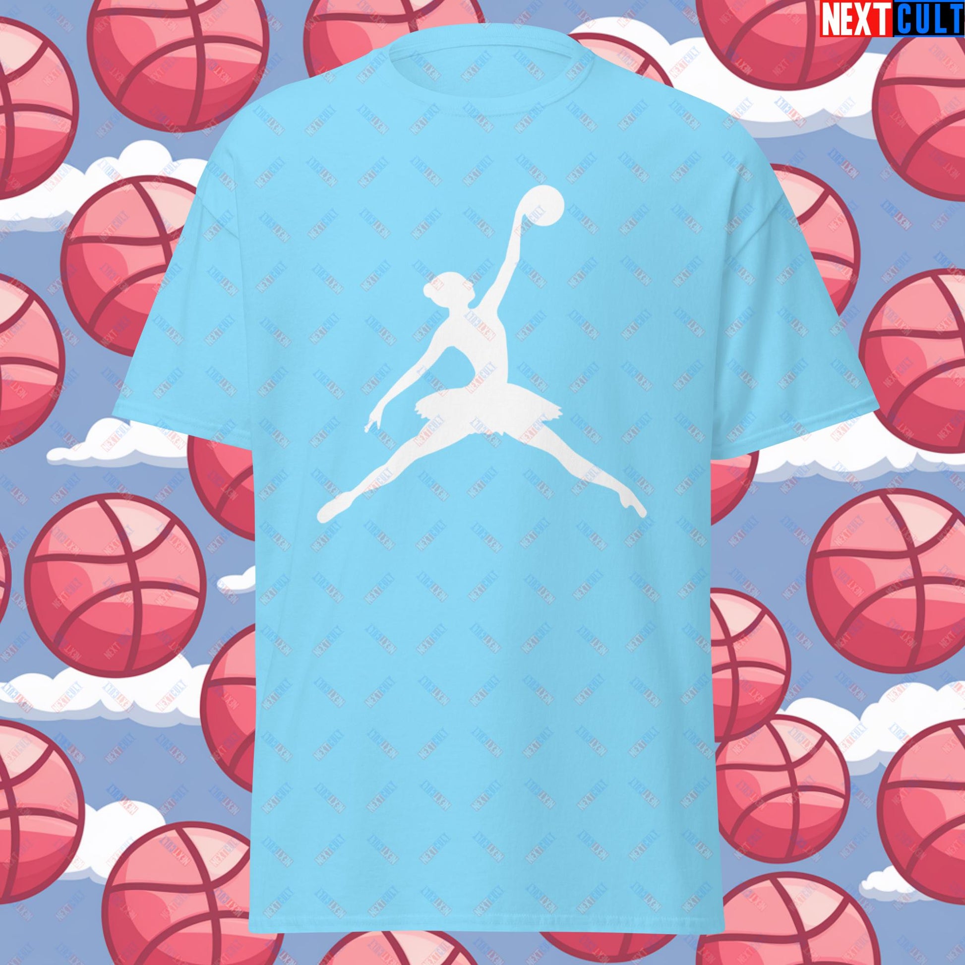 BALLERina Girl's Basketball Ballet Air Ballerina Women's Basketball Funny Unisex tee Sky T-shirts Basketball WNBA Next Cult Brand