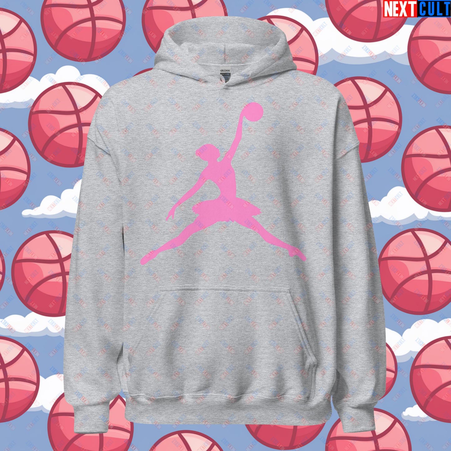 BALLERina Girl's Basketball Ballet Air Ballerina Women's Basketball Unisex Hoodie Sport Grey Hoodies Basketball WNBA Next Cult Brand