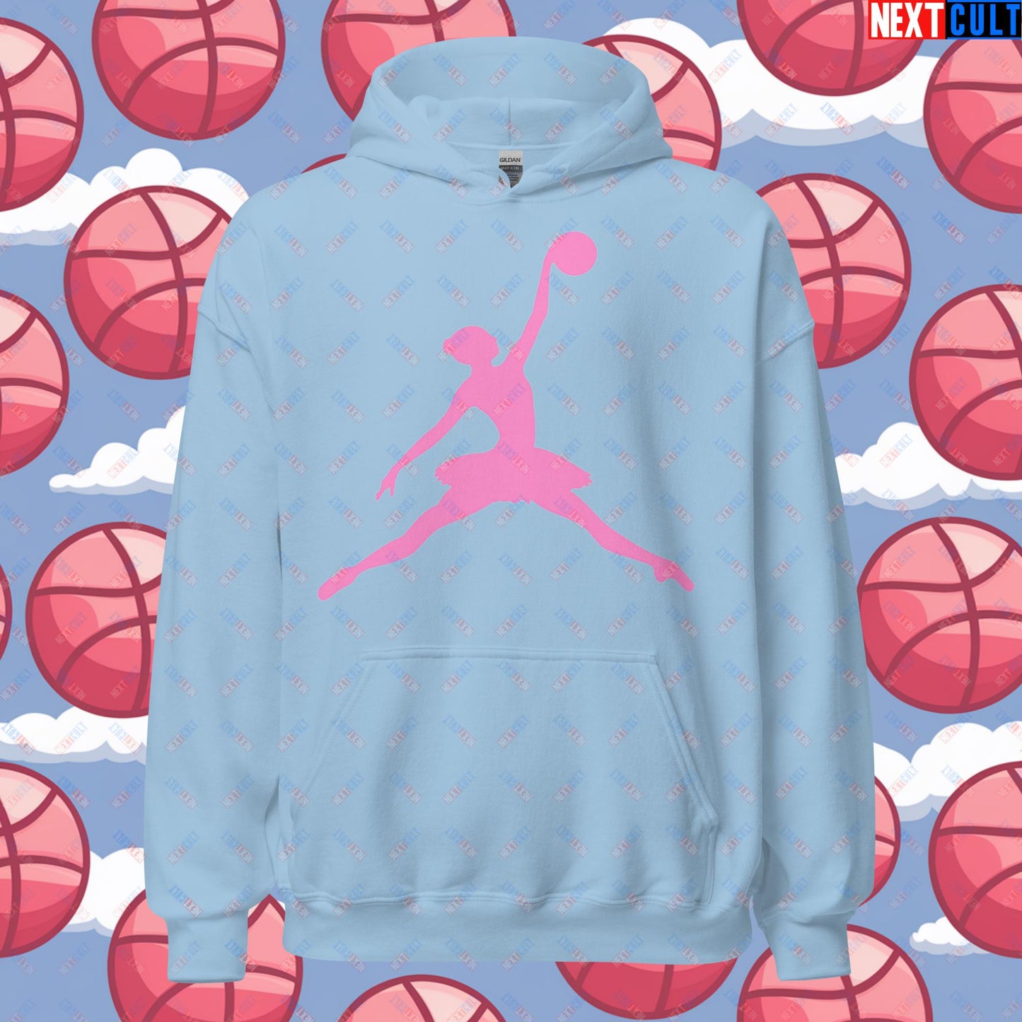 BALLERina Girl's Basketball Ballet Air Ballerina Women's Basketball Unisex Hoodie Light Blue Hoodies Basketball WNBA Next Cult Brand