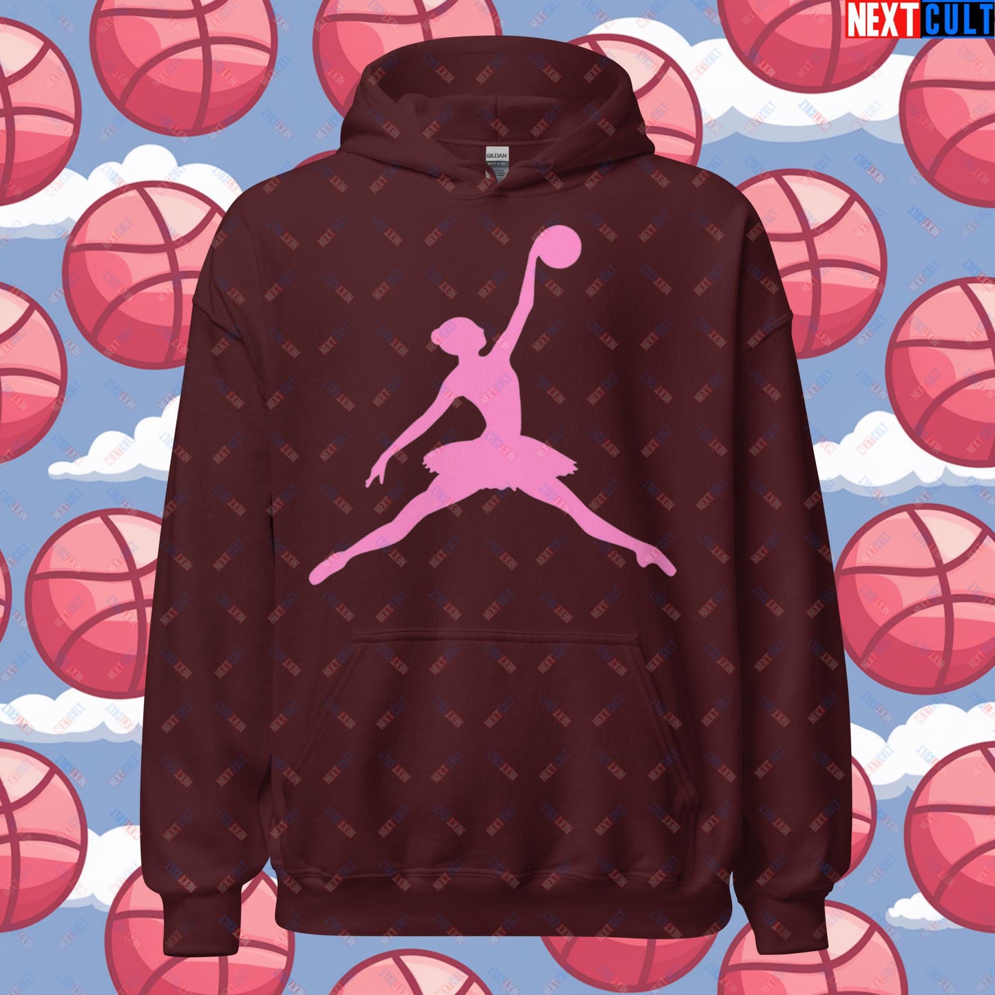 BALLERina Girl's Basketball Ballet Air Ballerina Women's Basketball Unisex Hoodie Maroon Hoodies Basketball WNBA Next Cult Brand