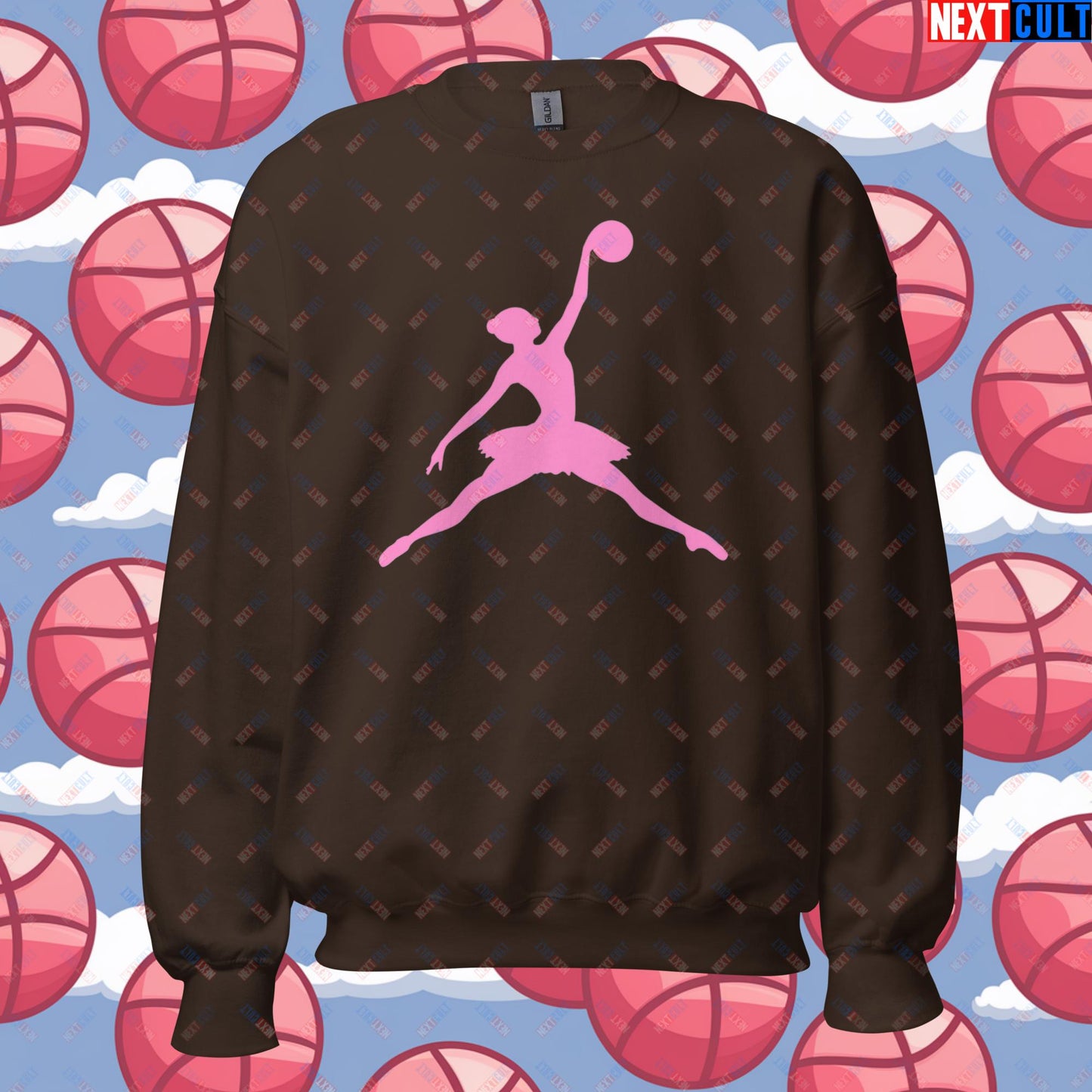 BALLERina Girl's Basketball Ballet Air Ballerina Women's Basketball Unisex Sweatshirt Dark Chocolate Sweatshirts Basketball WNBA Next Cult Brand